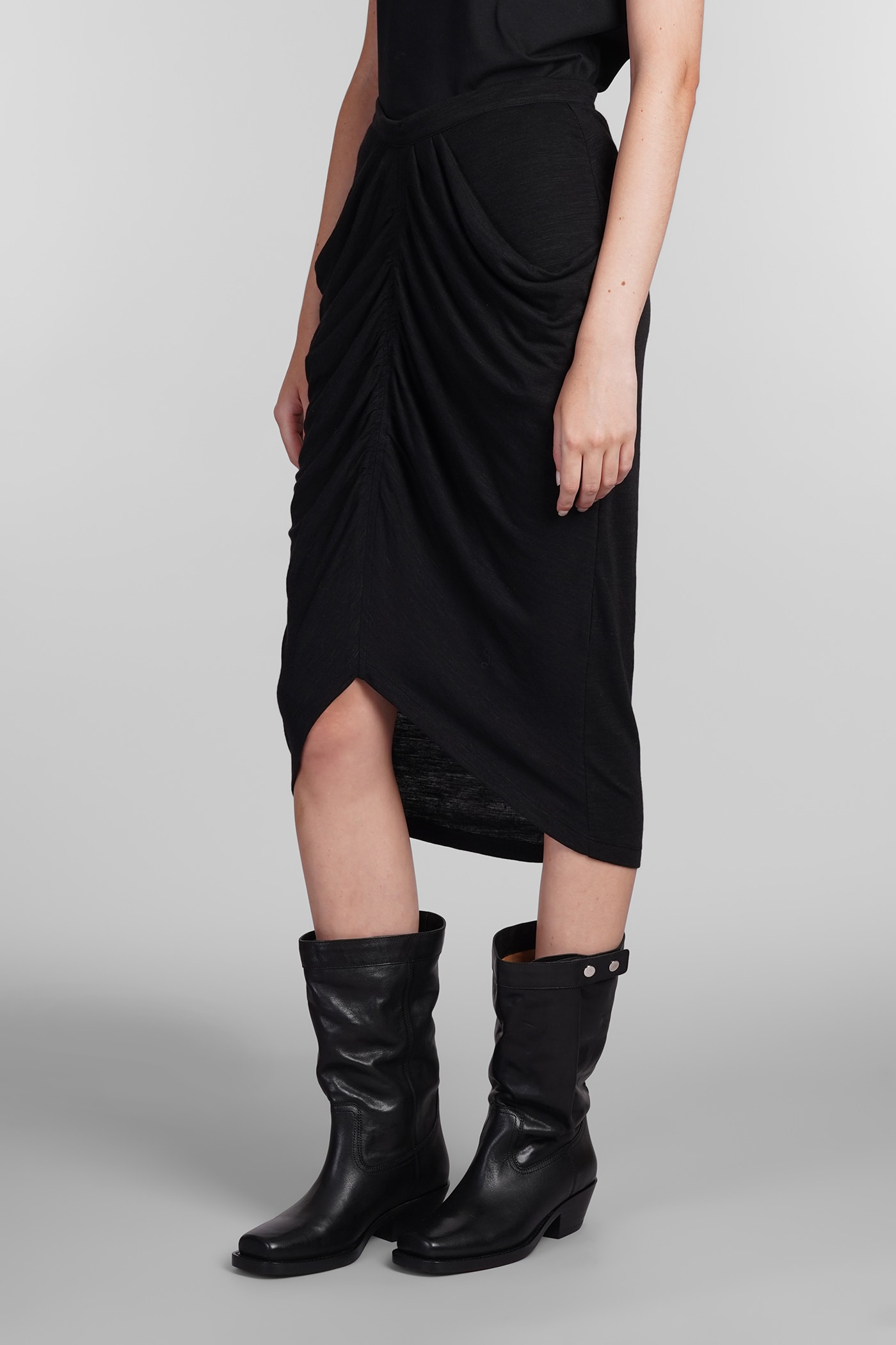 Shop Marant Etoile Ilis Skirt In Black Polyamide