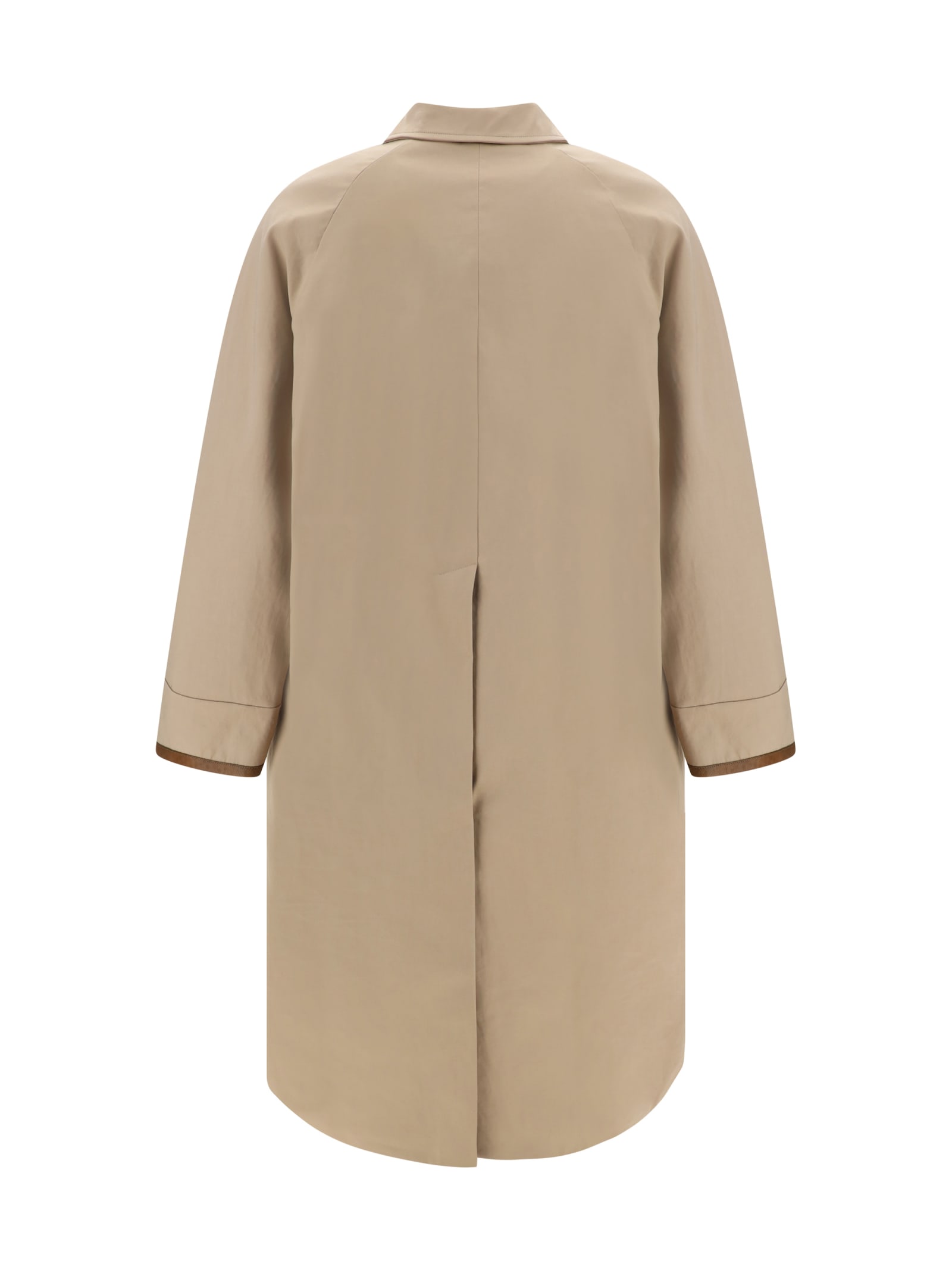 Shop Fendi Mackintosh Coat In Beige