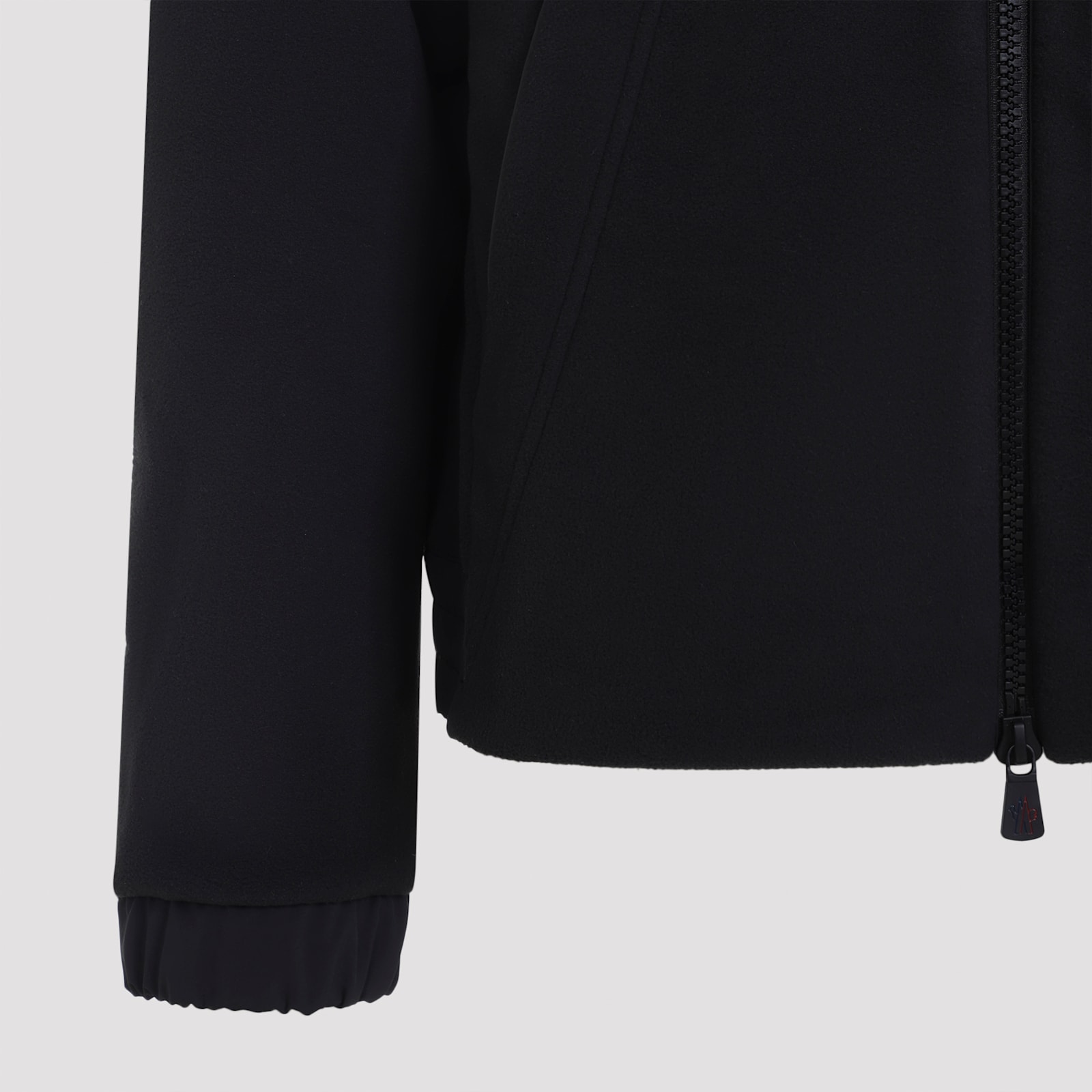 Moncler Zip Up Jacket With Hood And Pockets In Black