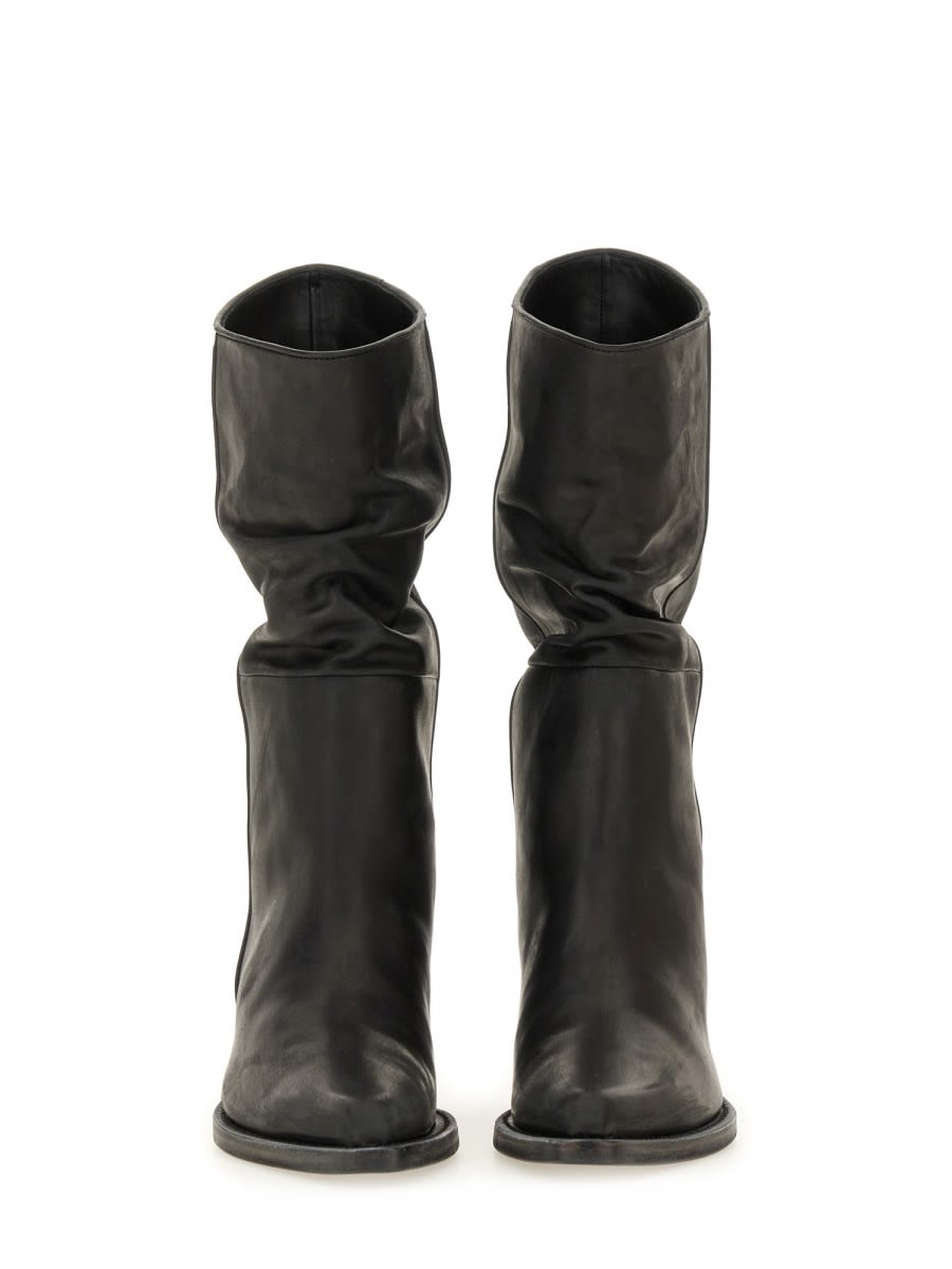 Khaite Clive 35 Leather Mid-calf Boots In Black