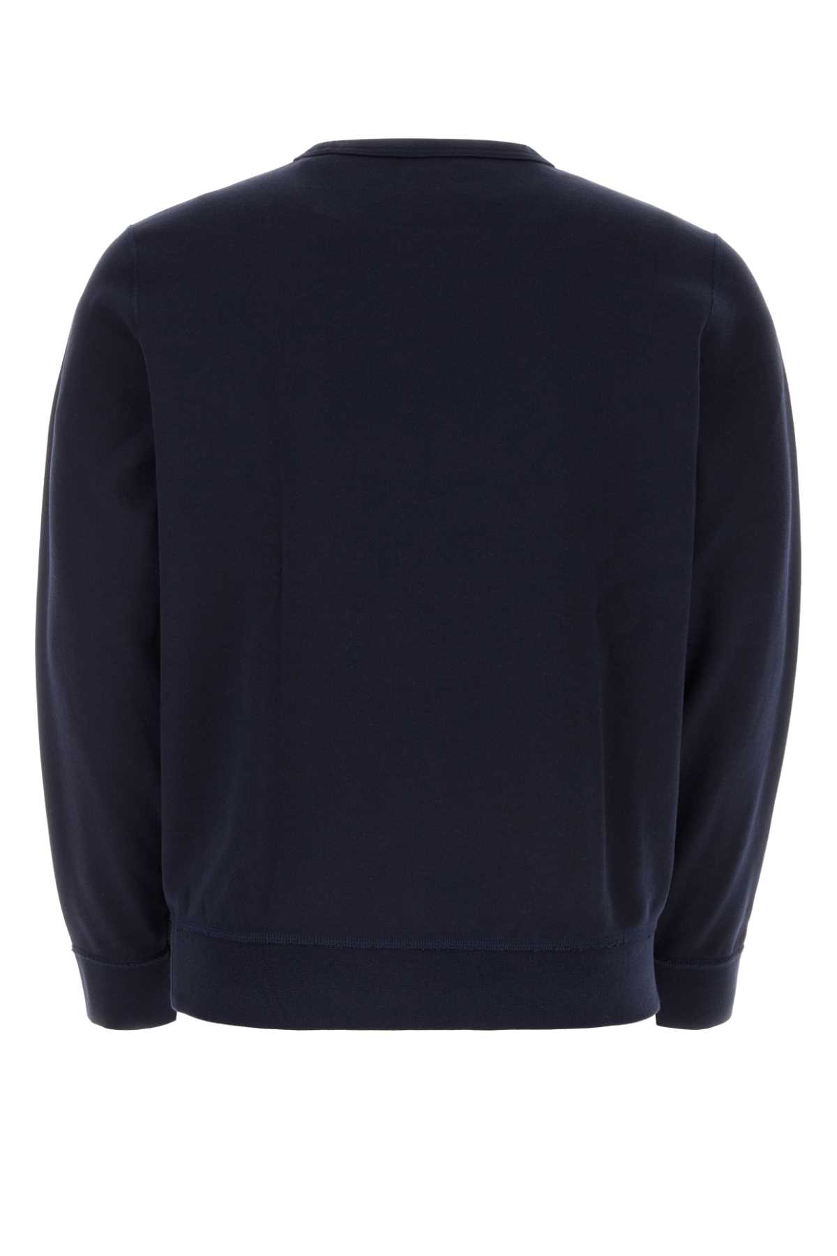Shop Polo Ralph Lauren Blue Cotton Blend Sweatshirt In Aviatornavy