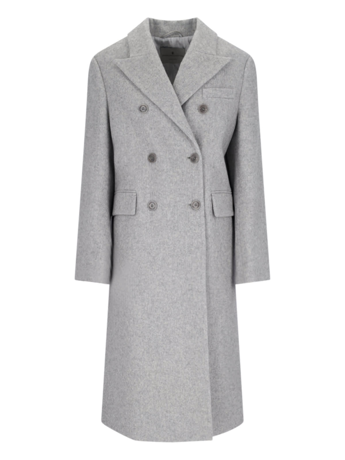 Shop Ermanno Scervino Double-breasted Midi Coat In Gray