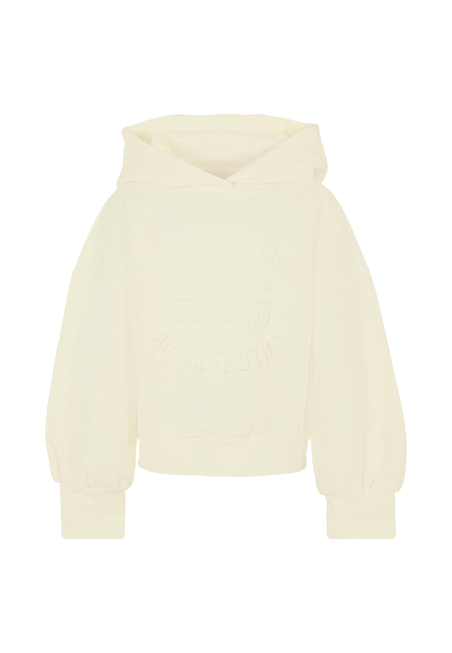 Zadig & Voltaire Ivory Sweatshirt For Girl With Logo In Neutral