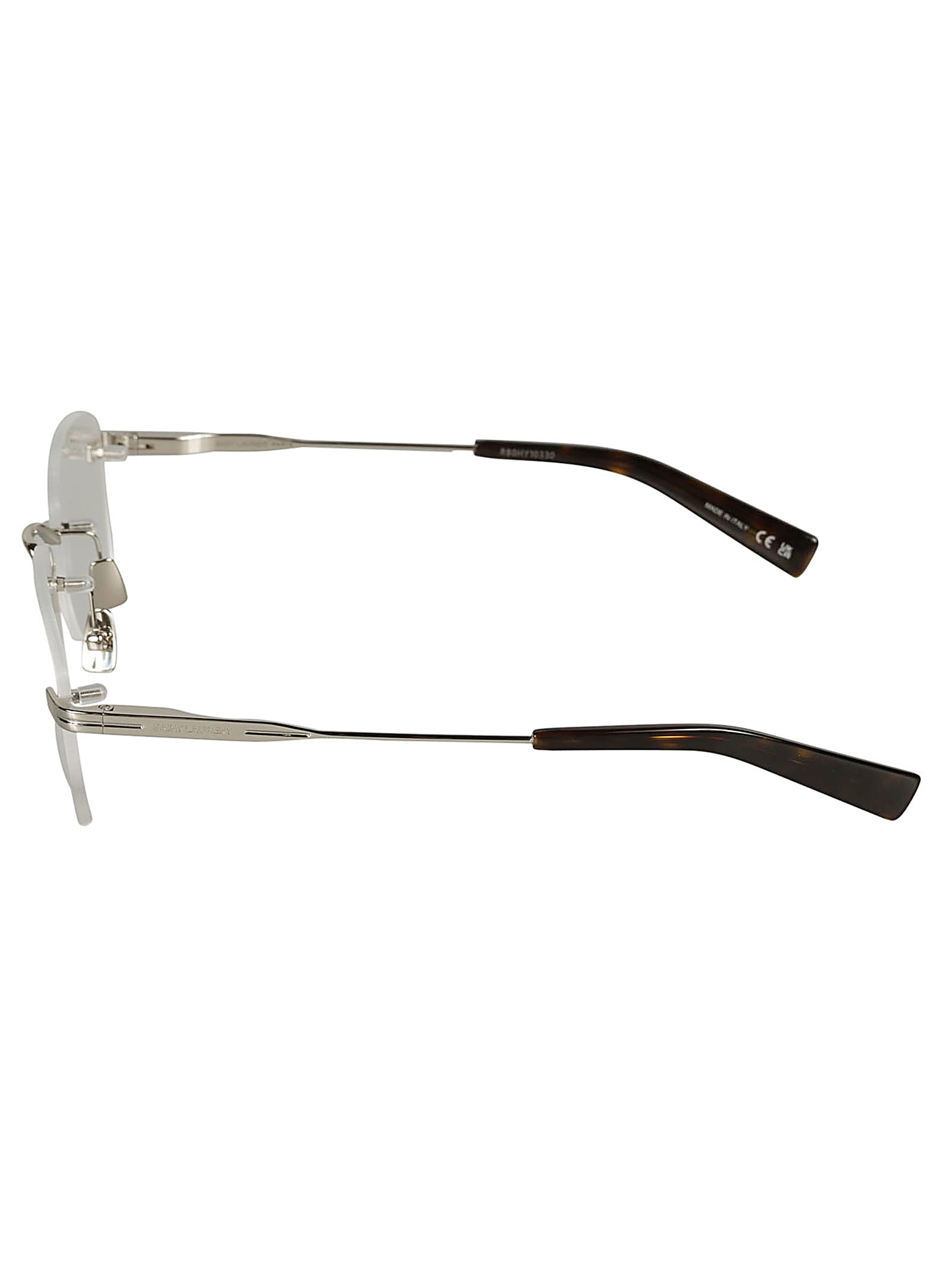 Saint Laurent Sl744 Glasses In Silver-silver-transparent