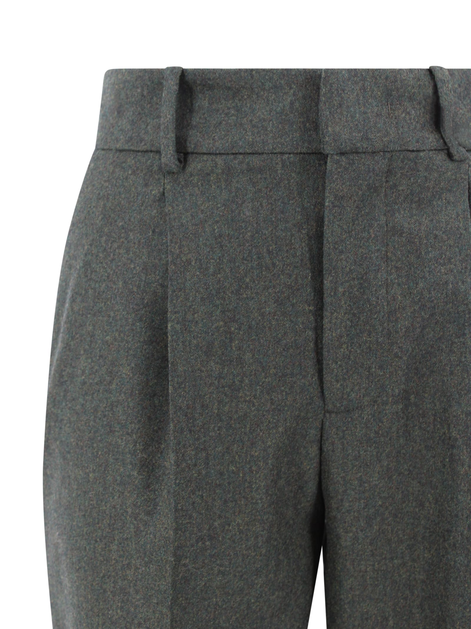 Pt Torino Wool Trousers In Green