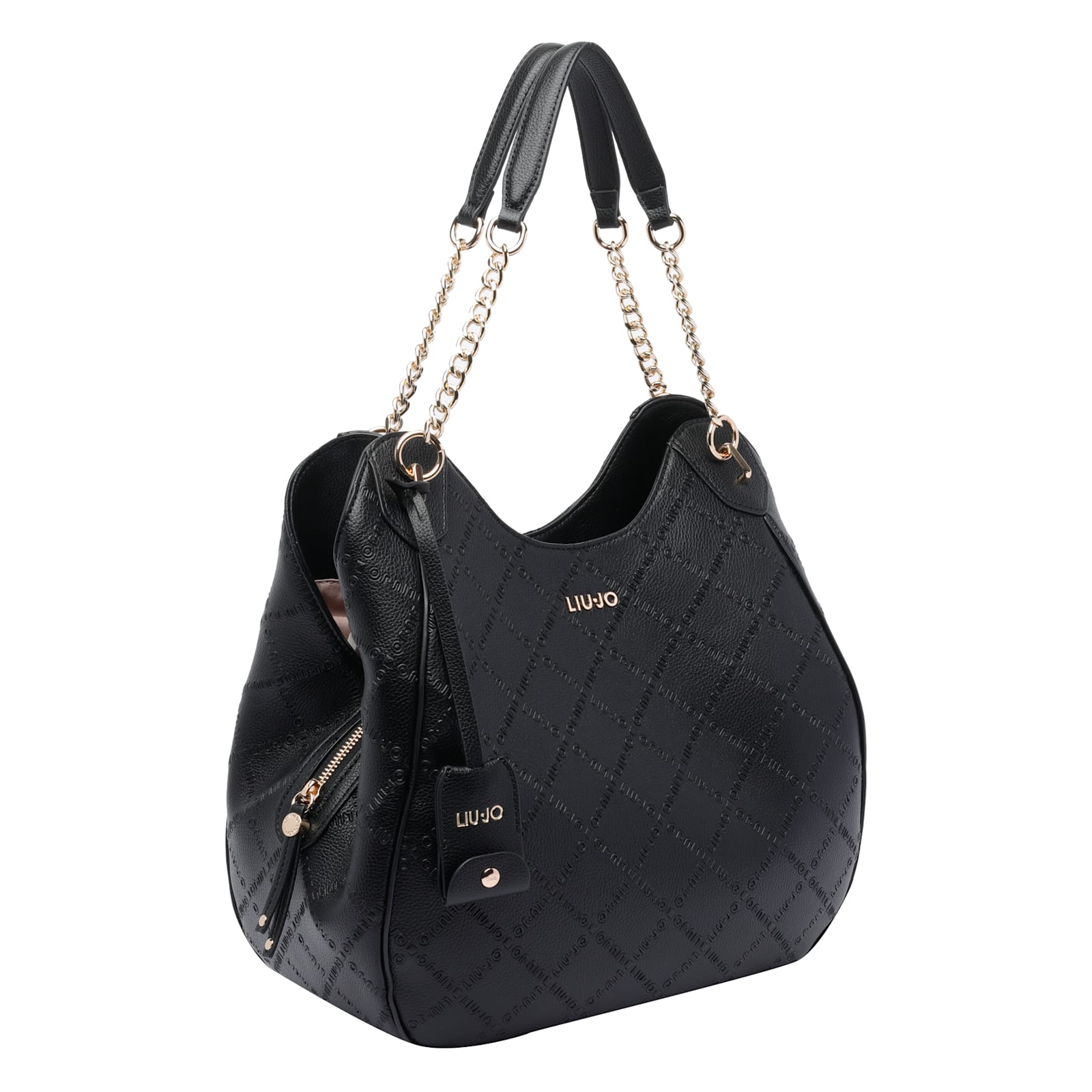 Liu •jo Large Logo Satchel Bag In Black