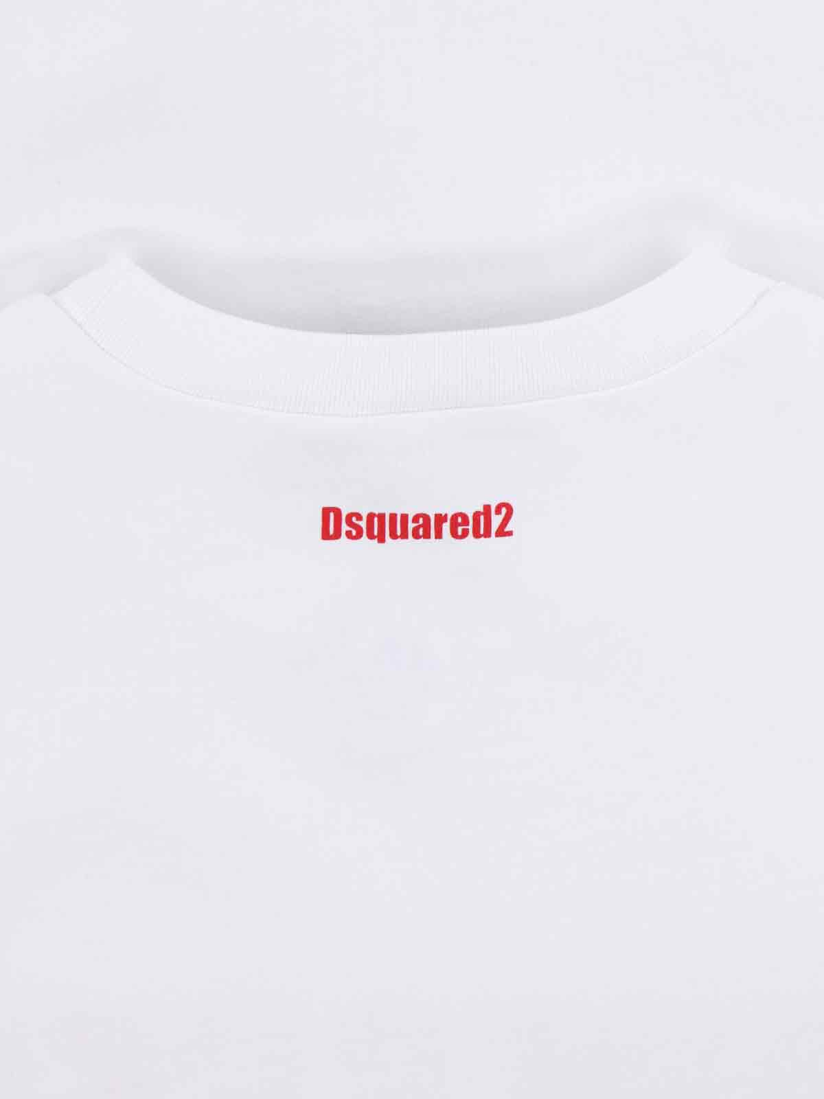 Dsquared2 Crew Neck T-shirt Bold Front Text In White