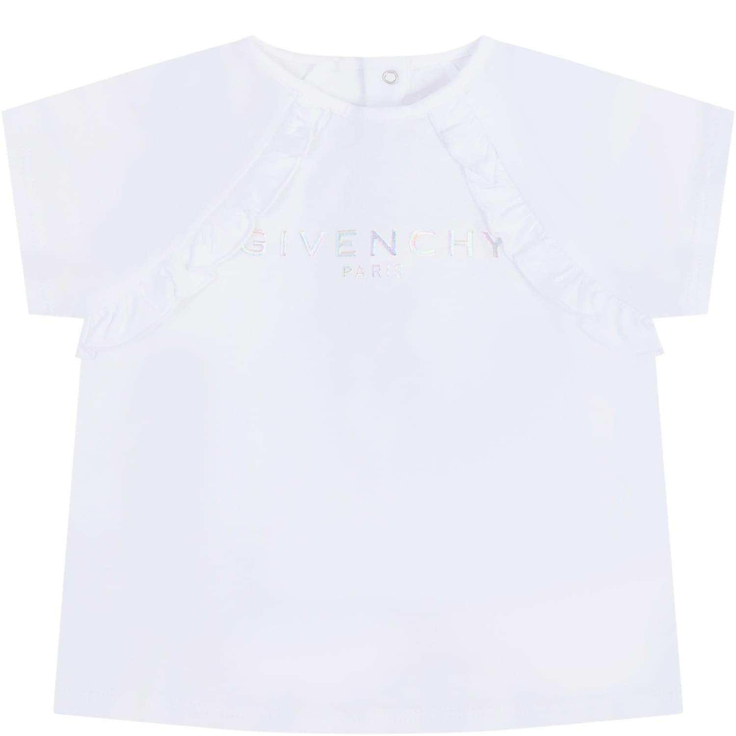 Givenchy White T-shirt For Babygirl With Logo