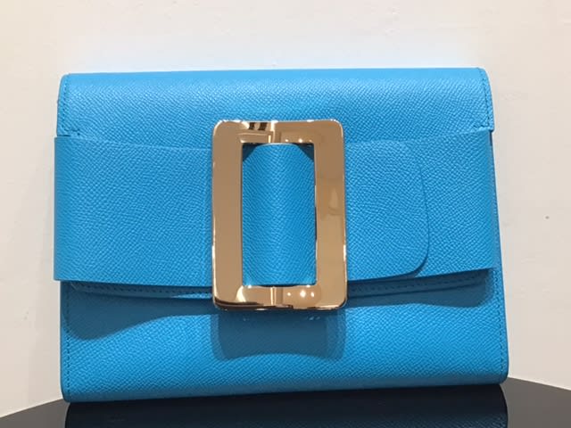 Shop Boyy Leather Buckle Travel Case In Light Blue