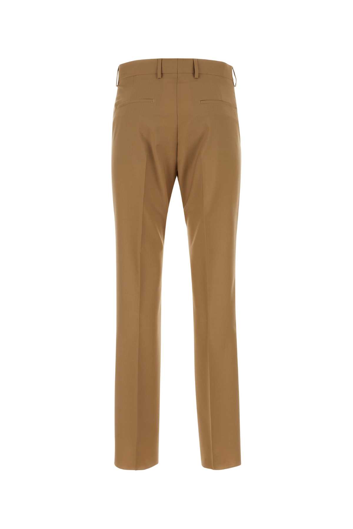Valentino Camel Wool Pant In Beige