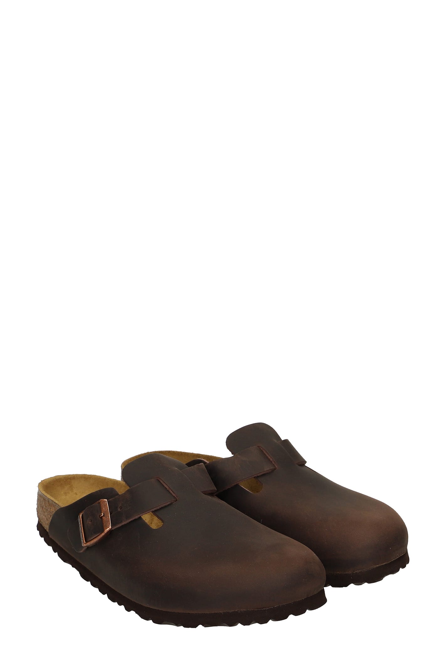 Birkenstock Boston Oiled Sabot In Habana Leather In Brown