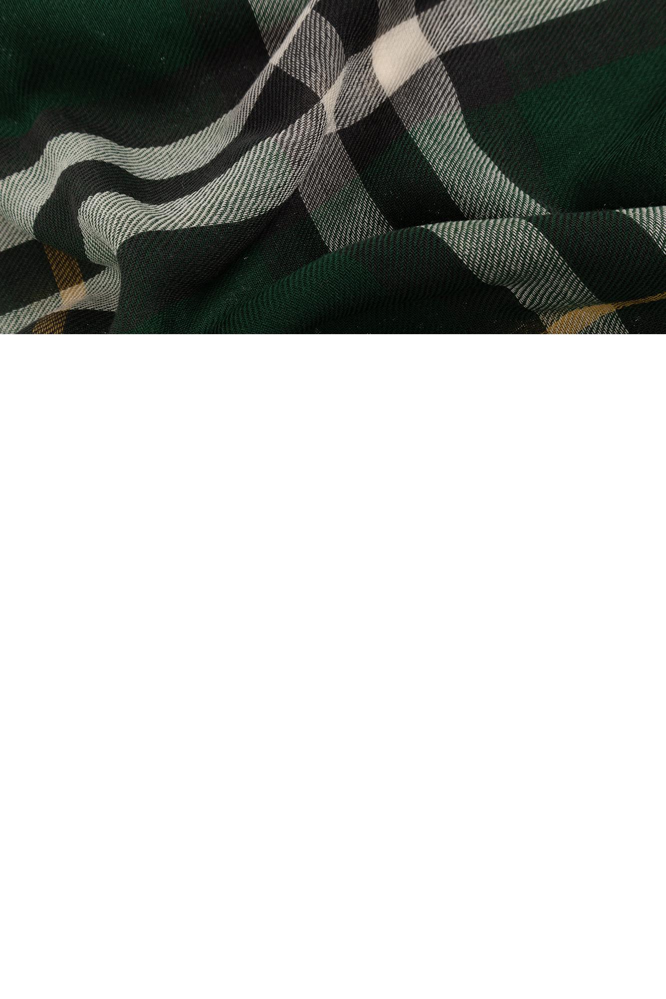 Shop Burberry Wool Scarf In Green