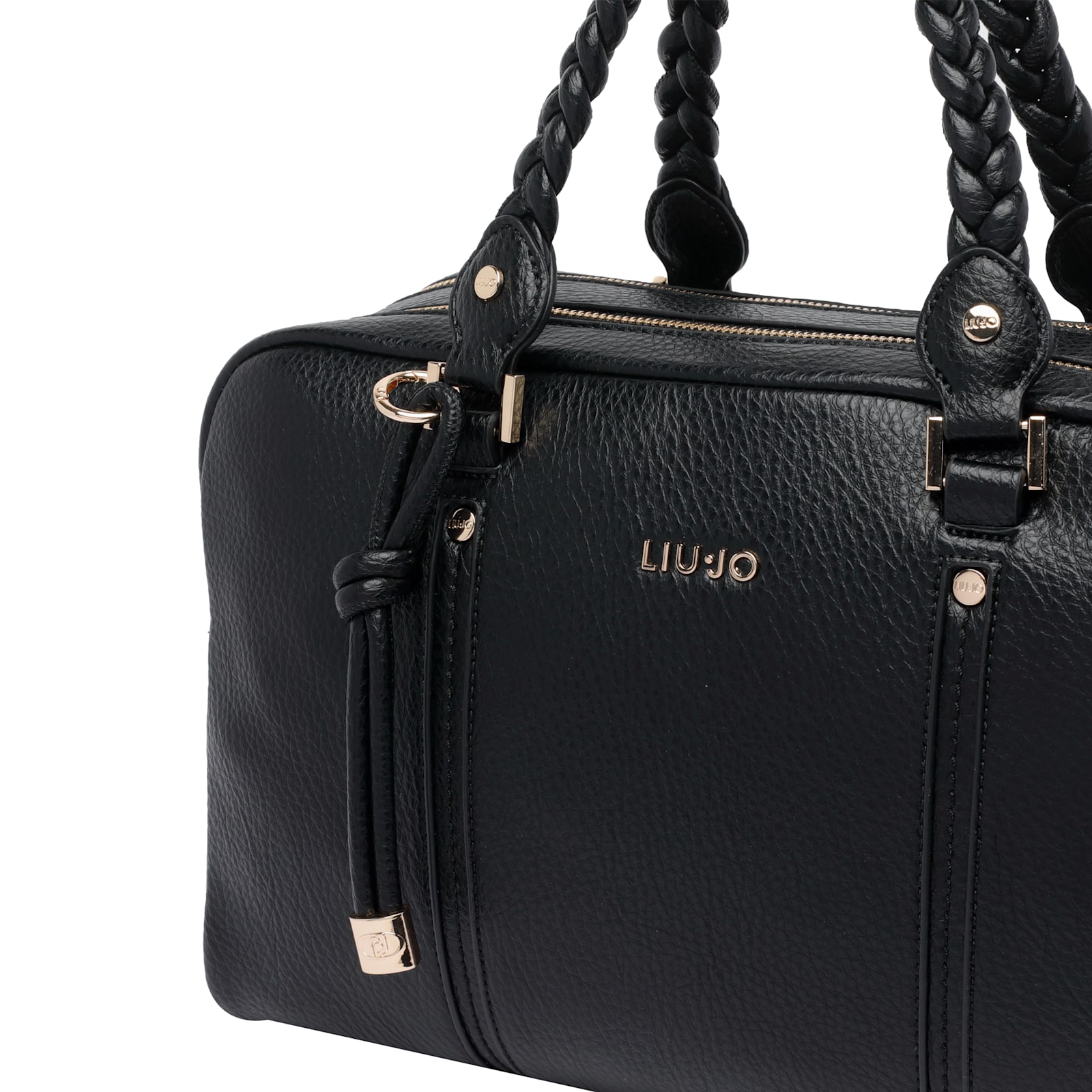 Liu •jo Medium Logo Bowling Bag In Black