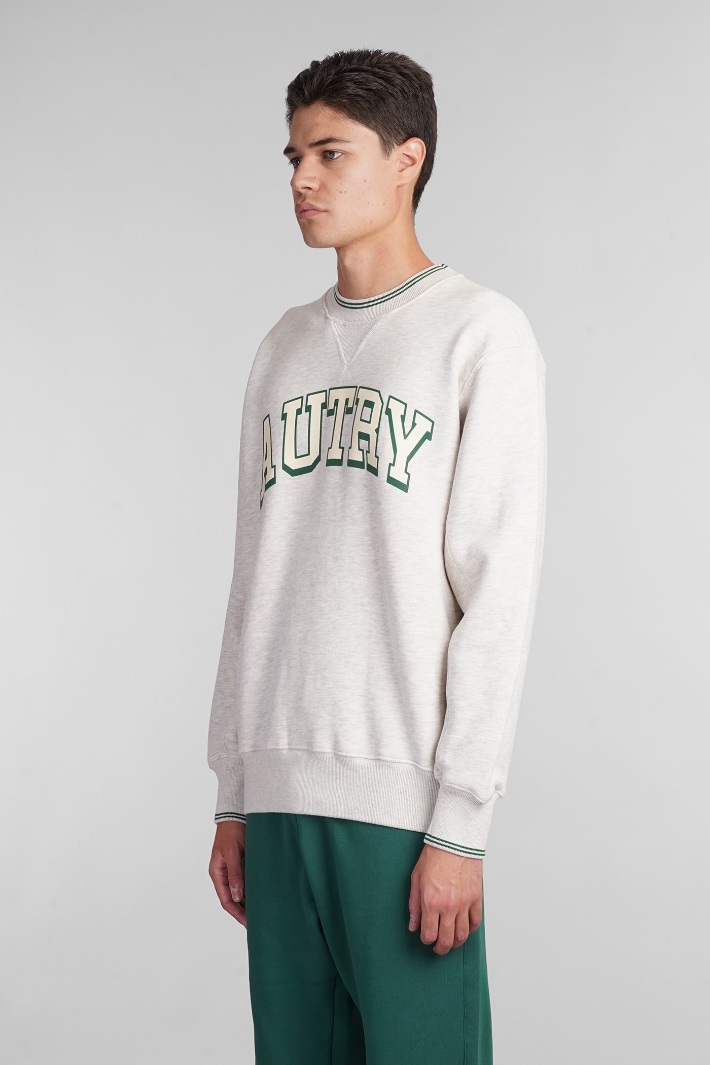 Shop Autry Sweatshirt In Grey Cotton