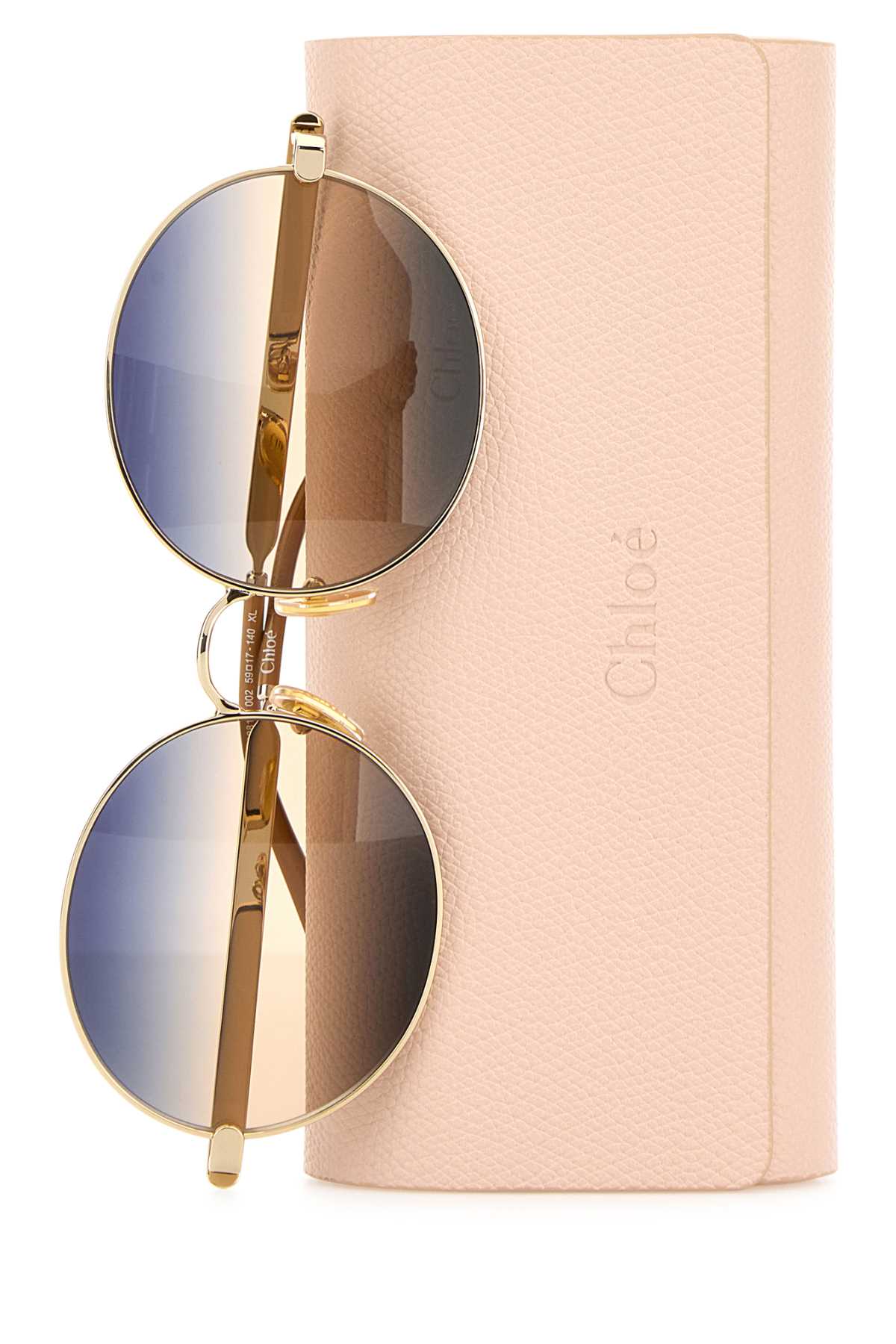Shop Chloé Gold Metal Salomã© Sunglasses In Gold-gold-blue