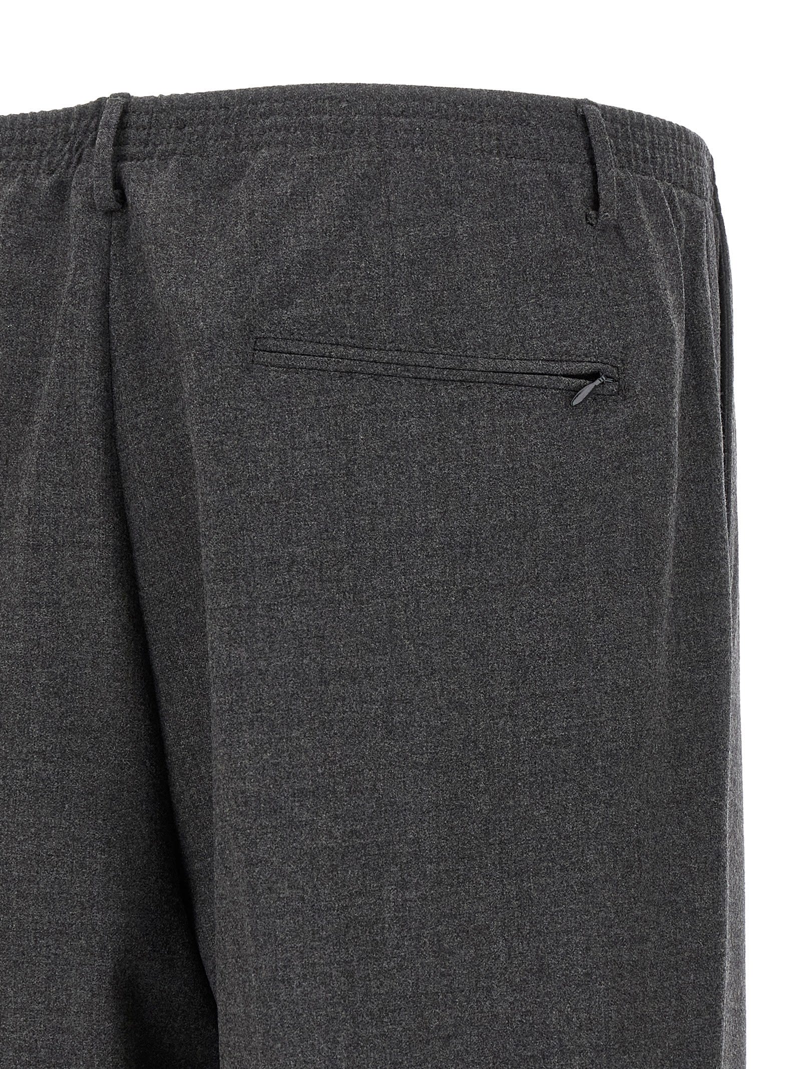 Cellar Door Pleated Elastic-waistband Trousers In Gray
