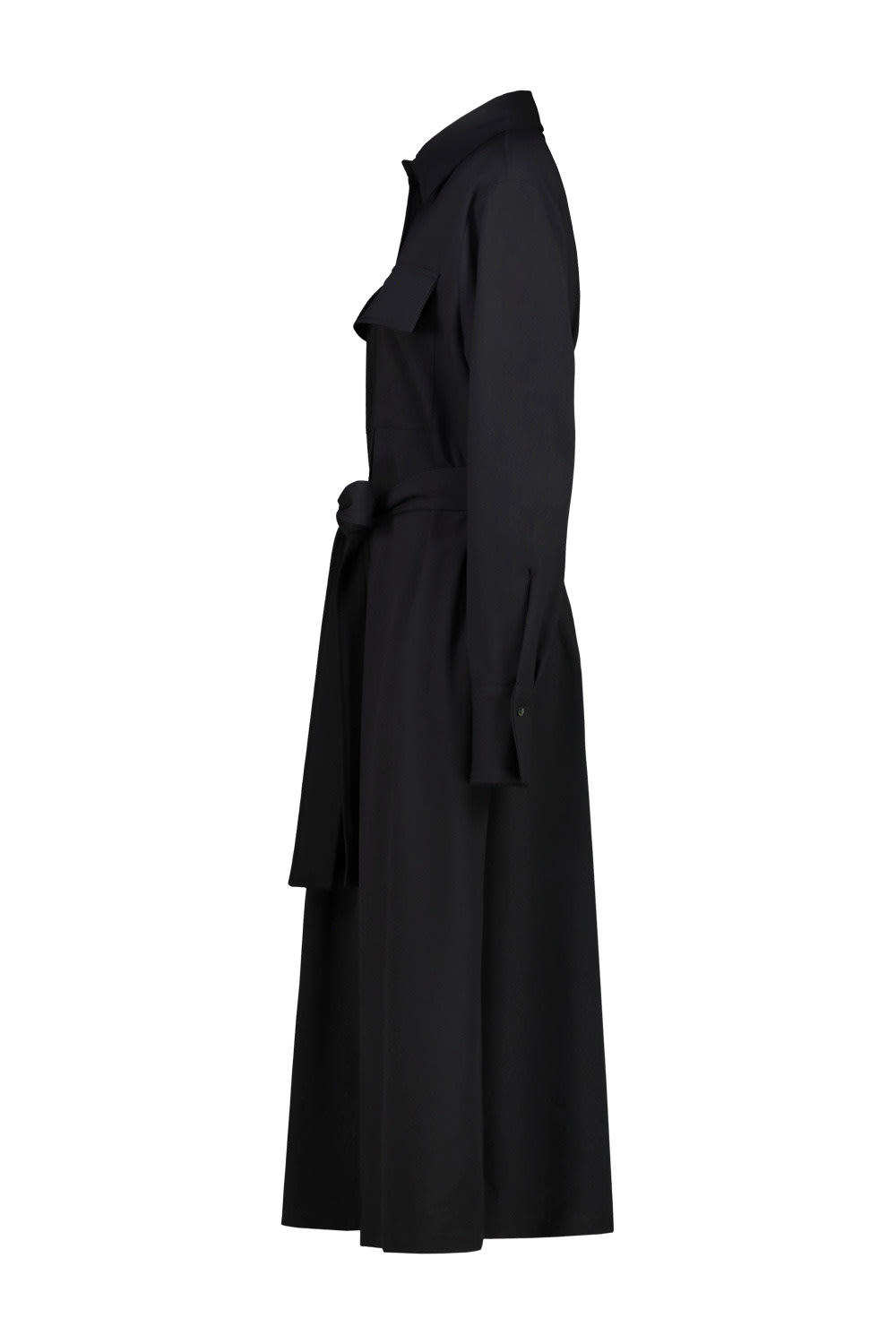 Drhope Flap-pockets Side-slits Dress In Black