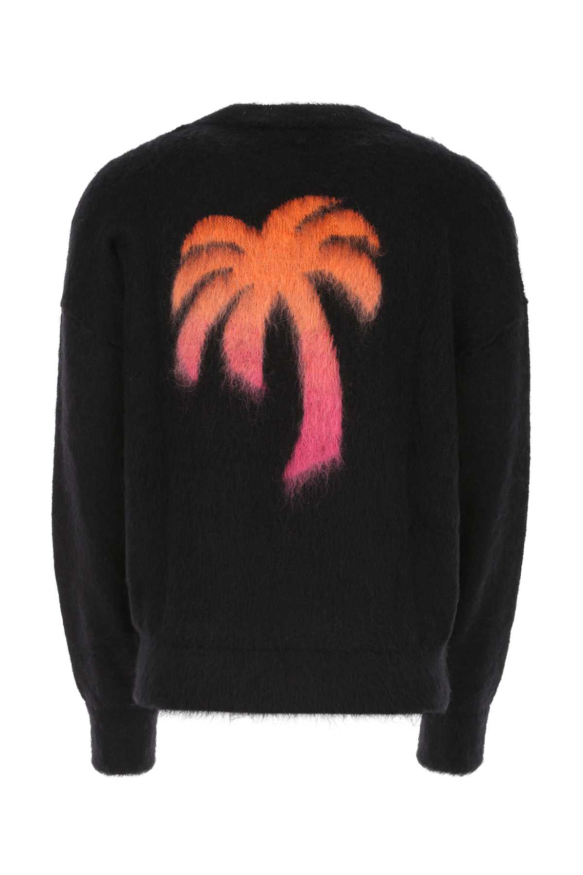 Shop Palm Angels Black Mohair Blend Sweater In 1032