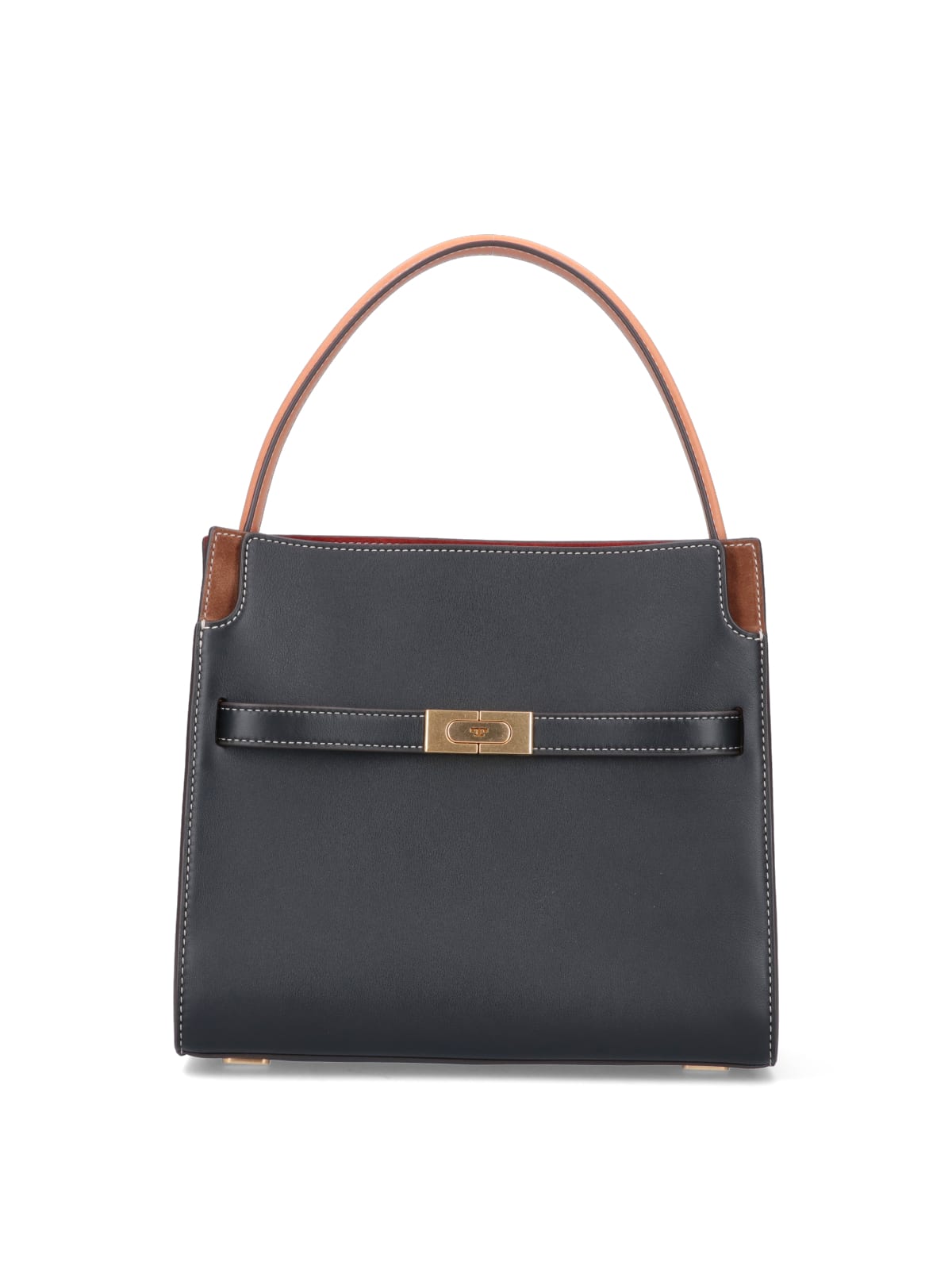 Shop Tory Burch Small Double Lee Radziwill Bag In Black