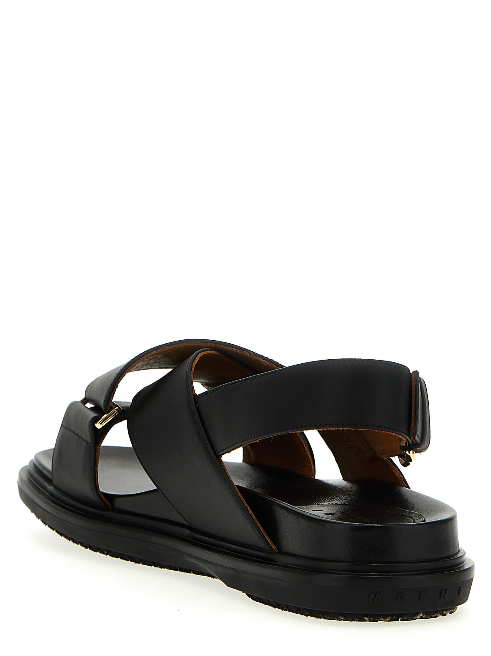 Shop Marni Fussbet Sandals In Black