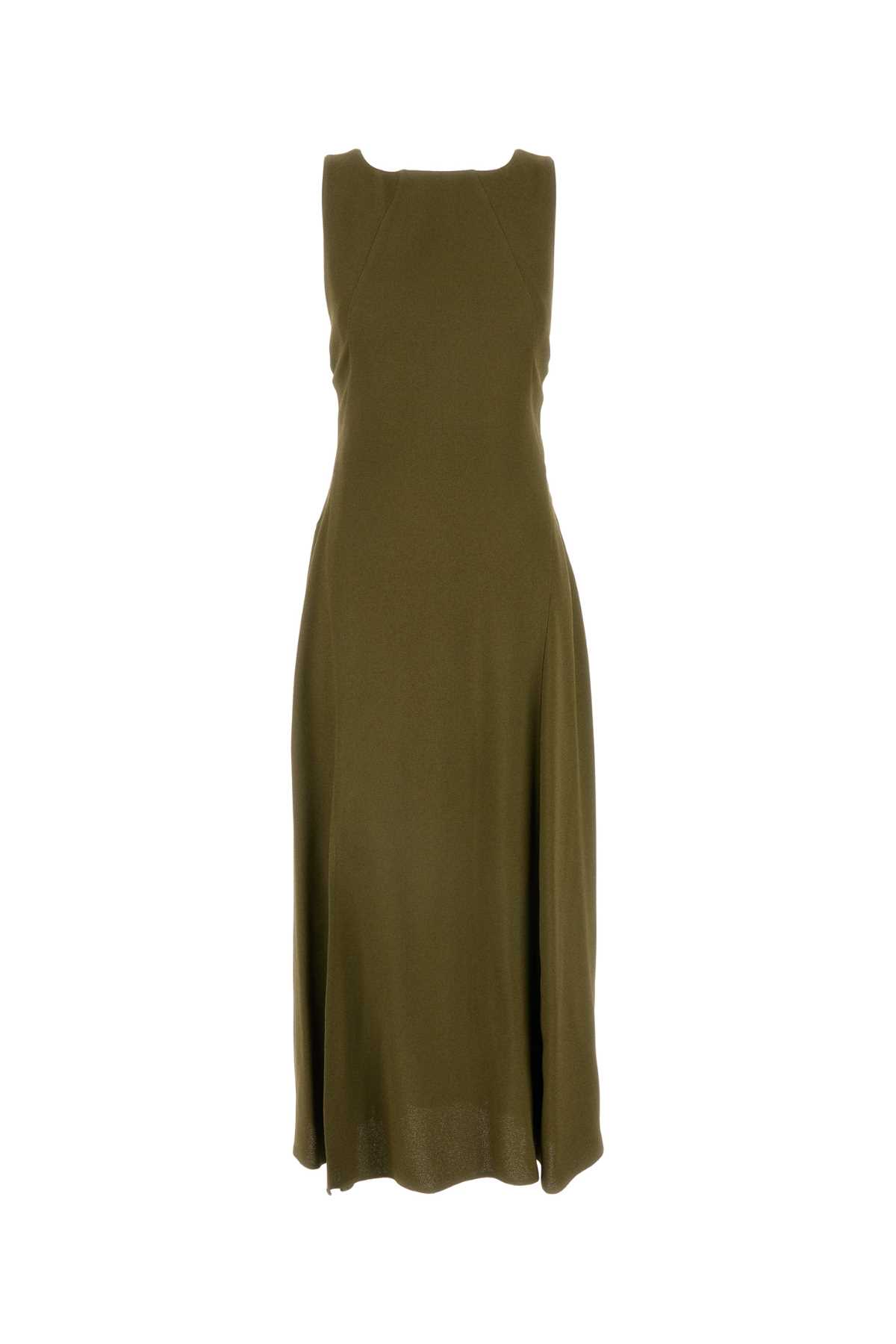 Shop Fendi Olive Green Sablã© Dress In Verde