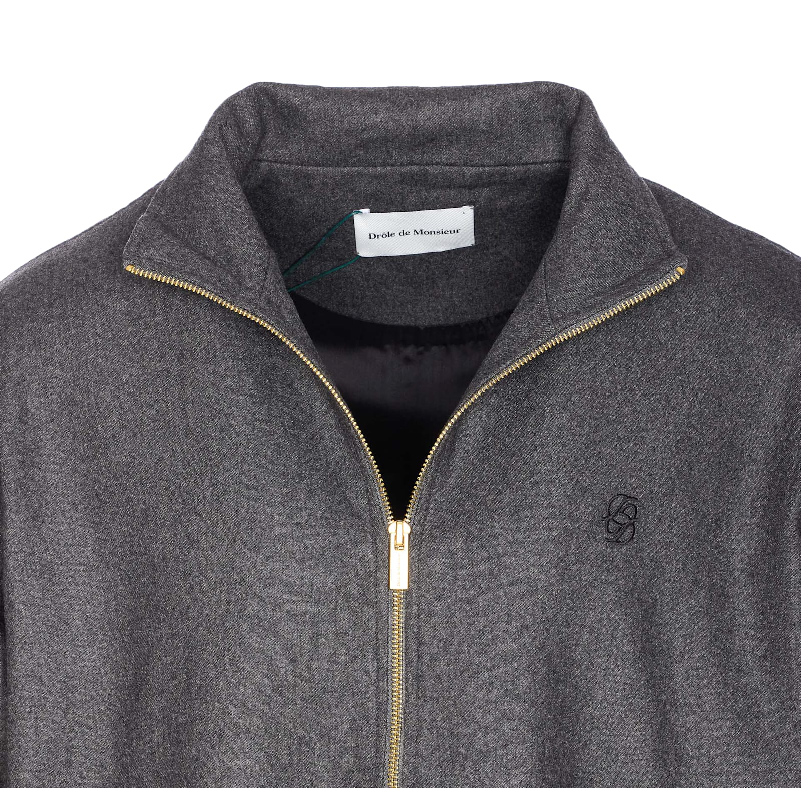Drôle De Monsieur Grey Trackjacket With Frontal Zip Closure In Gray