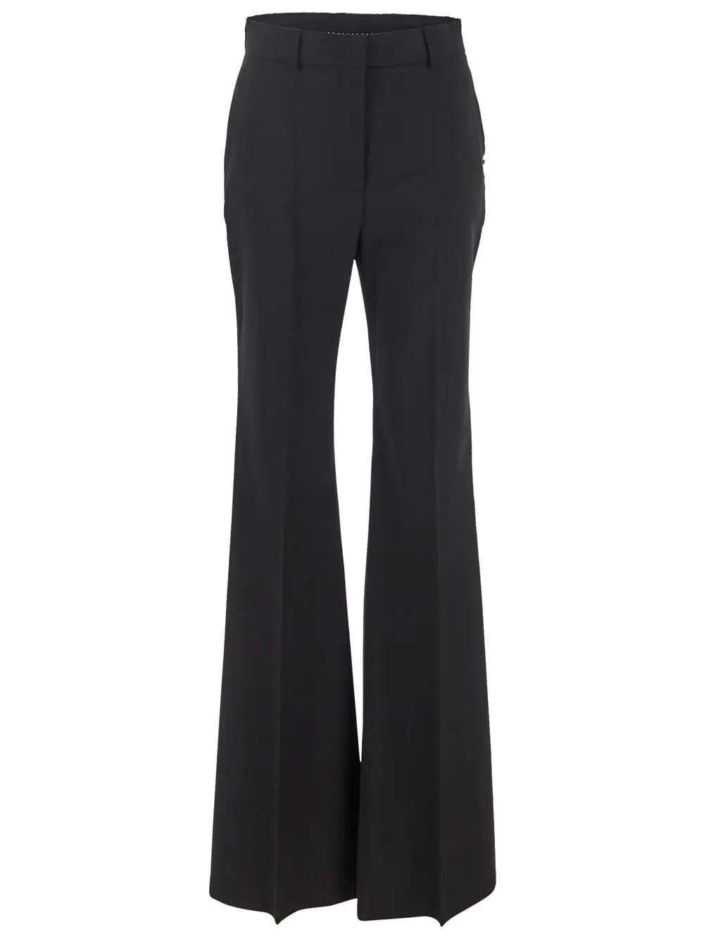 Shop Sportmax Hangar Flared Trousers In Black