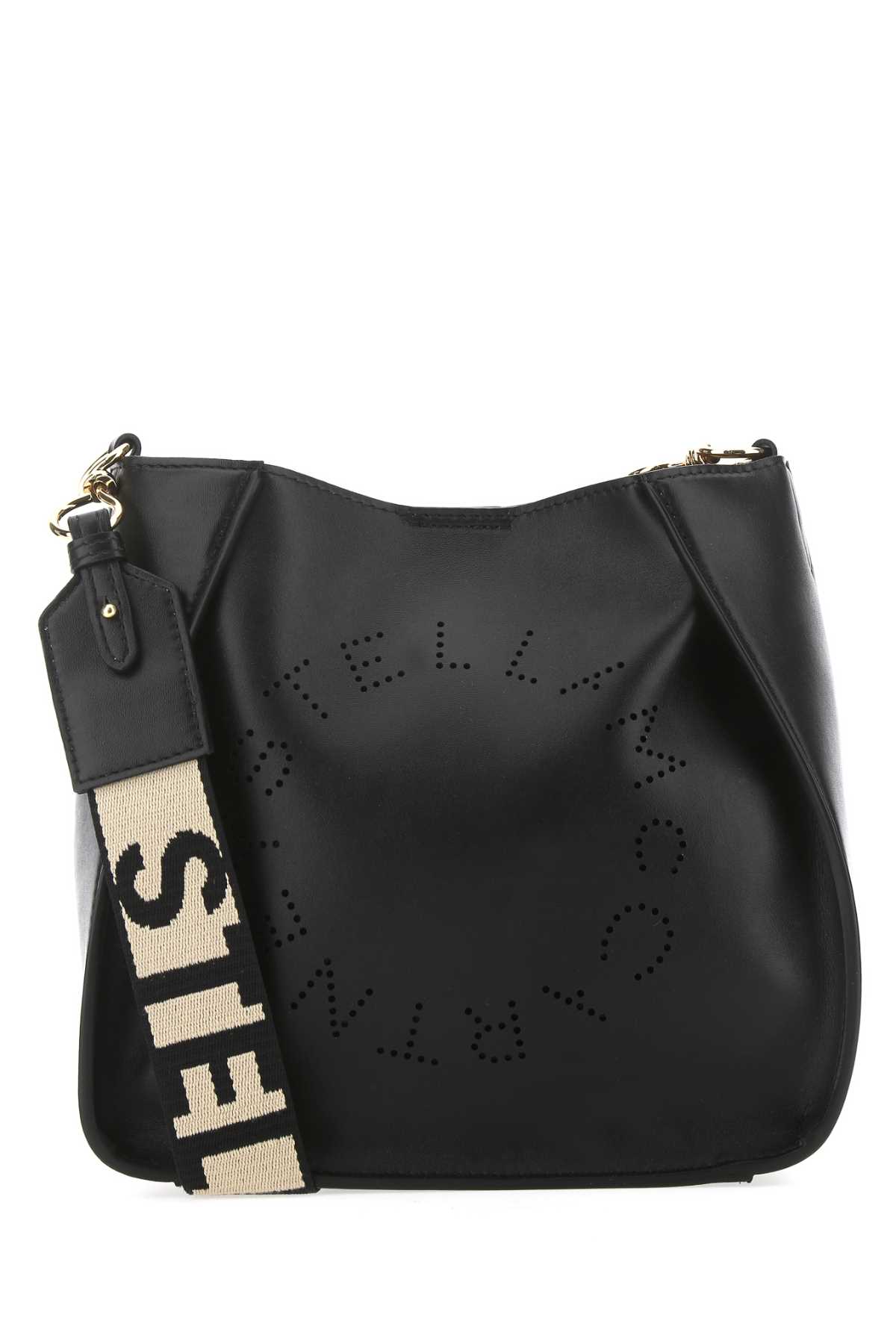 Shop Stella Mccartney Black Alter Mat Stella Logo Crossbody Bag In 1000