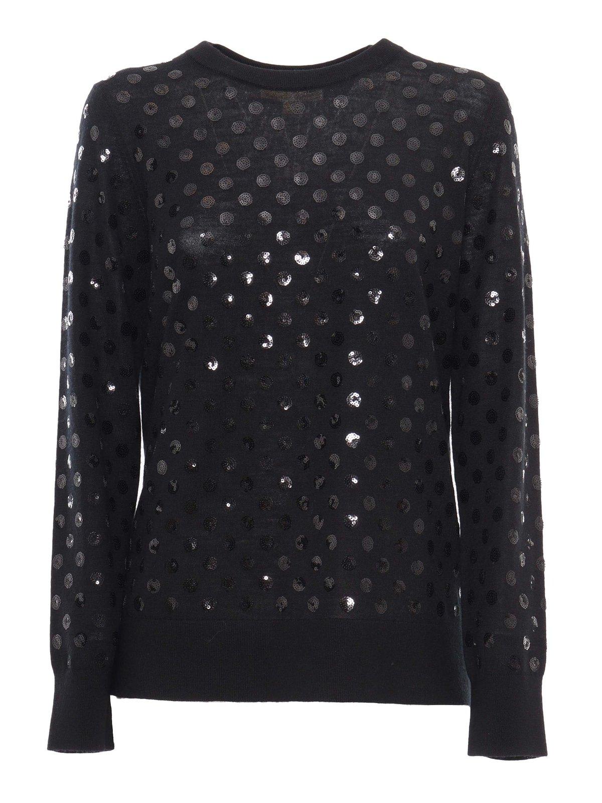 Shop Michael Michael Kors Sequined Dot Jumper In Black