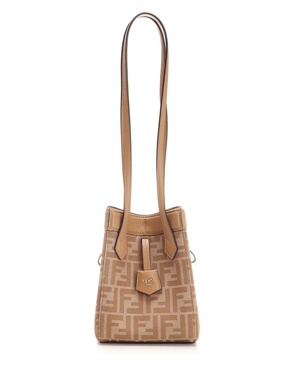 Shop Fendi Origami Mini Shoulder Bag In Beige