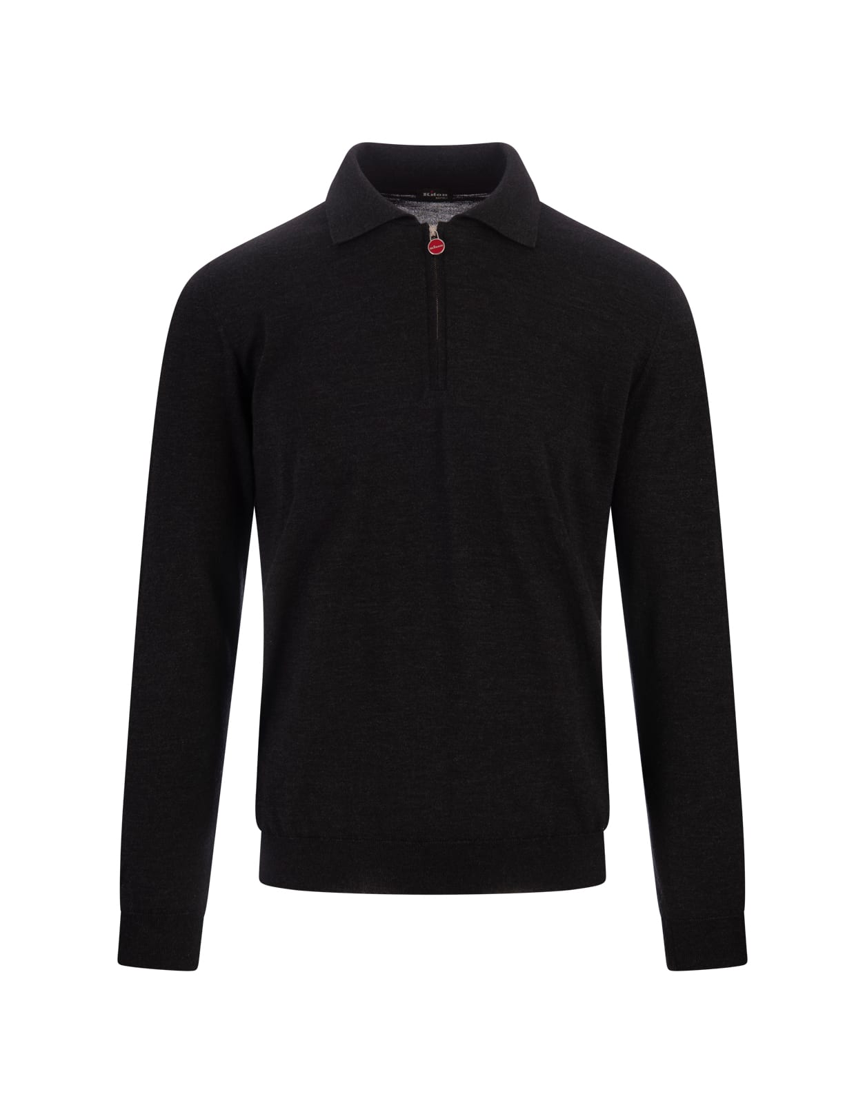 Anthracite Knitted Polo With Zip