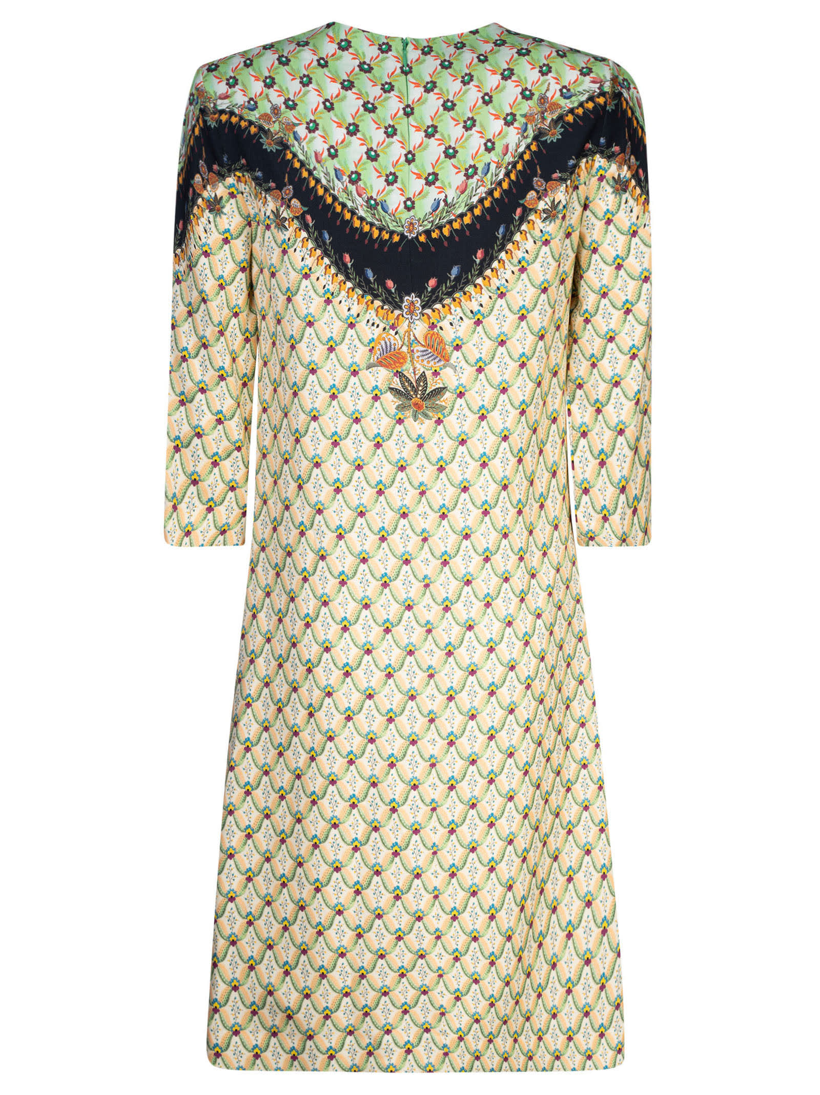Shop Etro Printed Mid-length Dress In Multicolor