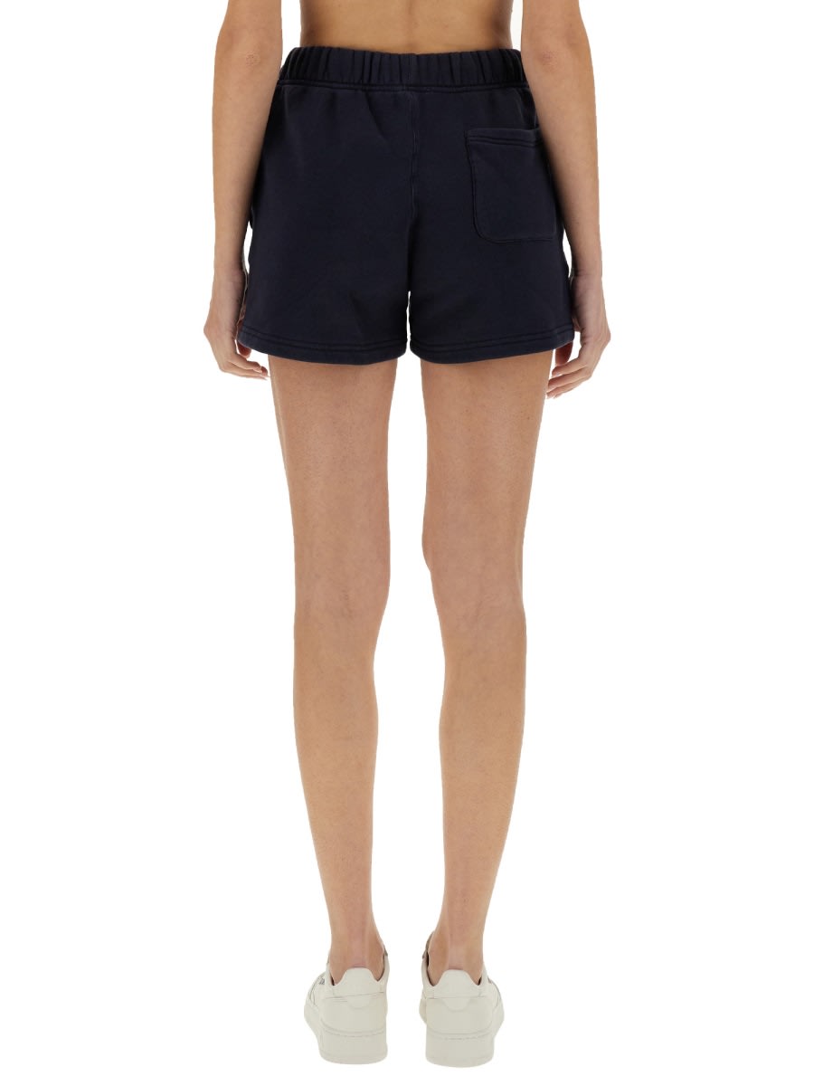 Autry Elastic Waistband Shorts With Side And Back Pockets In Blue
