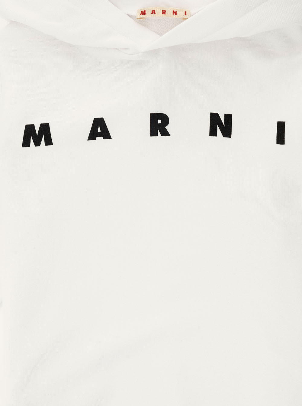 Shop Marni White Hoodie With Logo Lettering Print In Cotton Boy