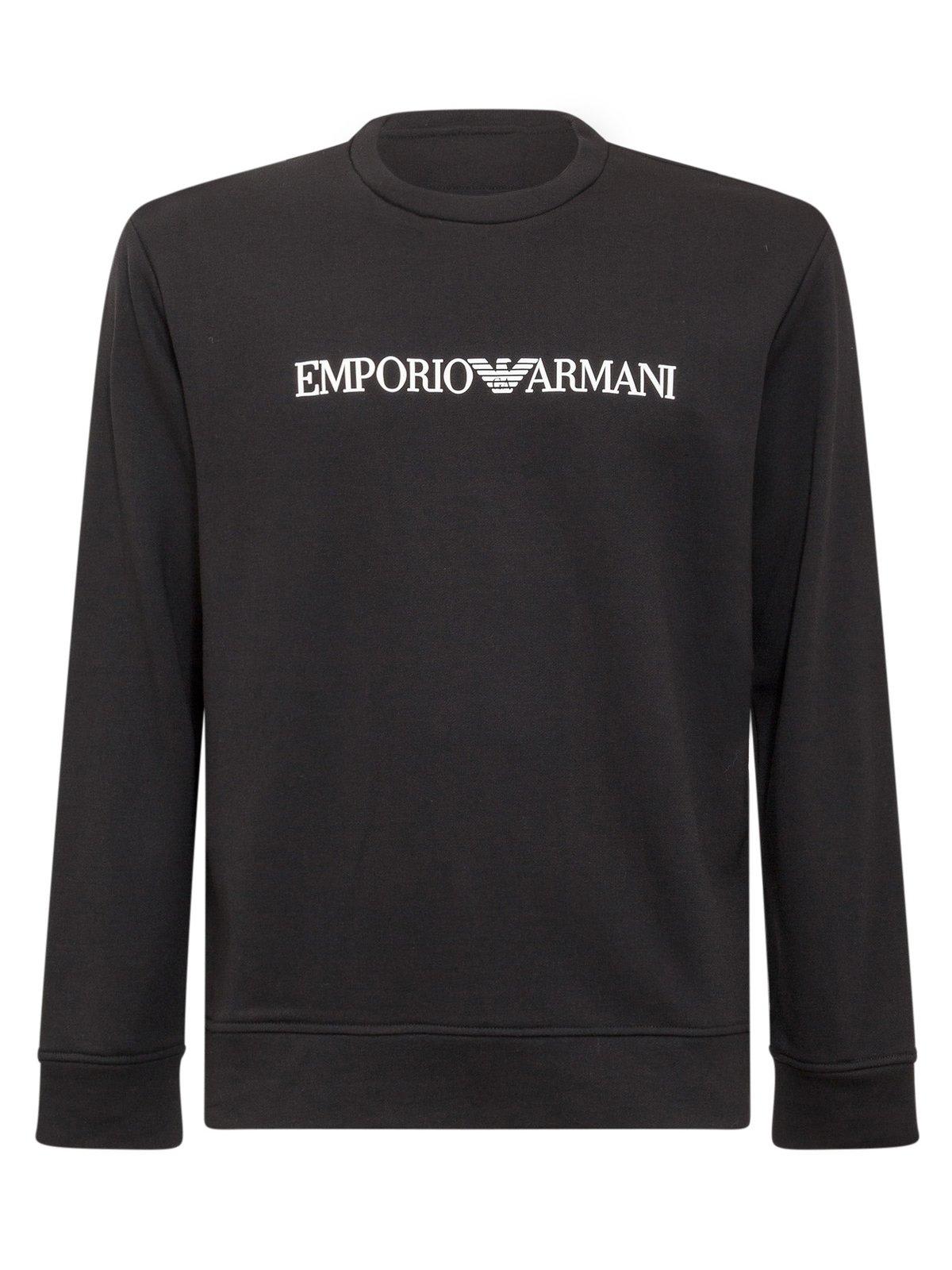 Emporio Armani Logo Print Crewneck Sweatshirt In Multi
