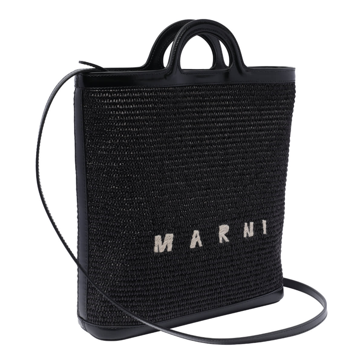 Shop Marni Tropicalia Handbag In Black