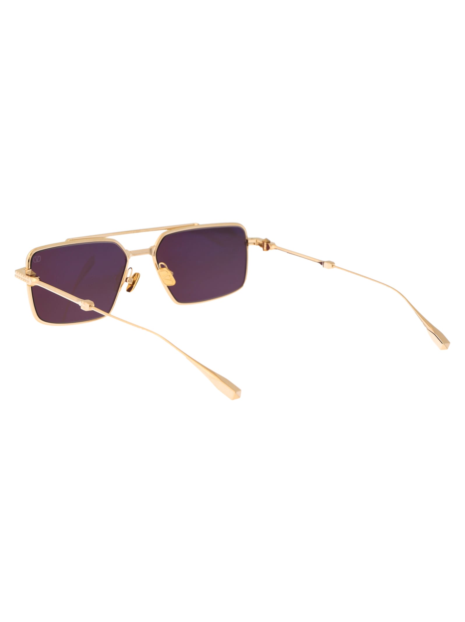 Shop Valentino V - Sei Sunglasses In 111b Gld - Brn
