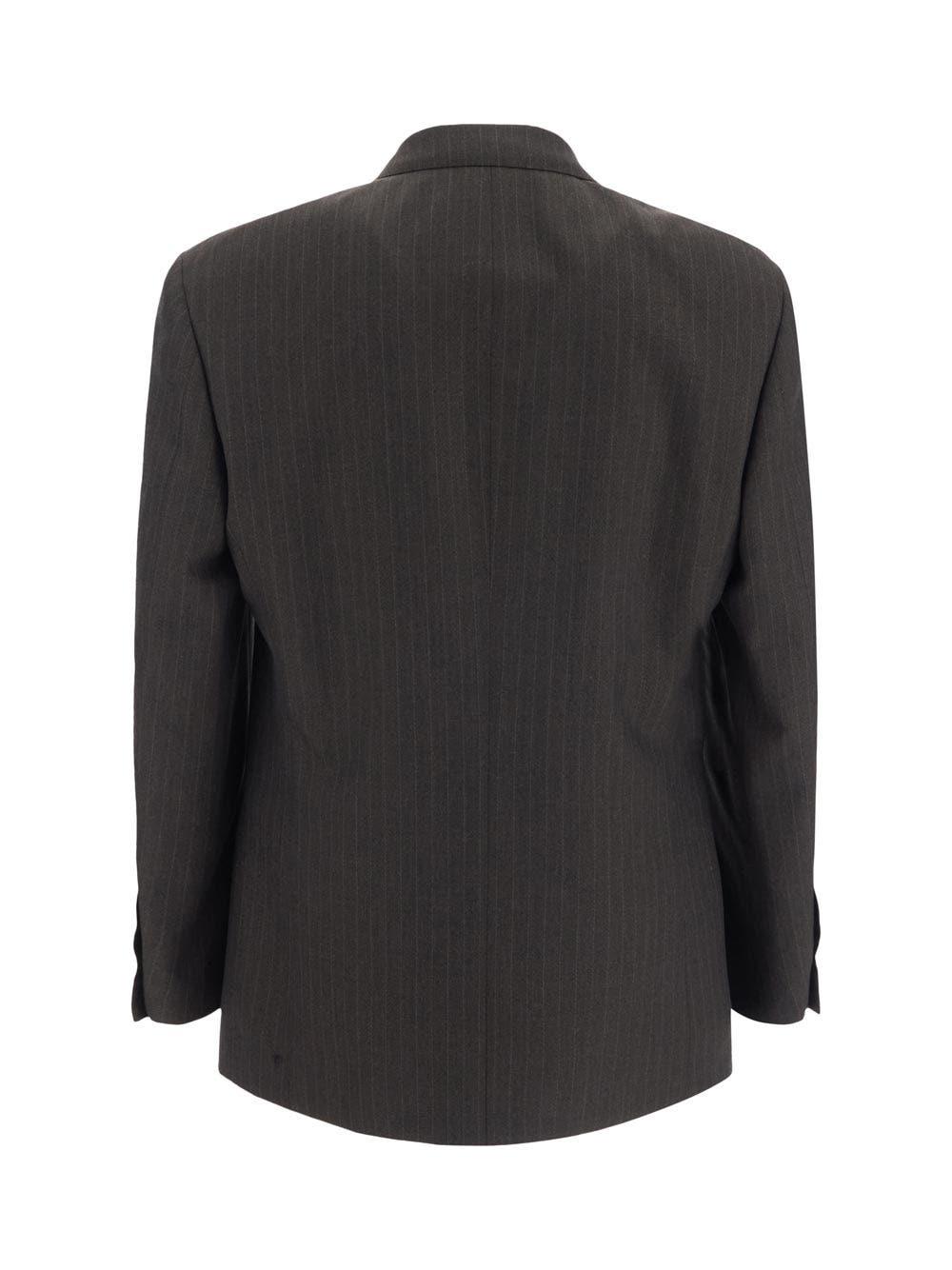 Gucci Double Breasted Jacket In Brown