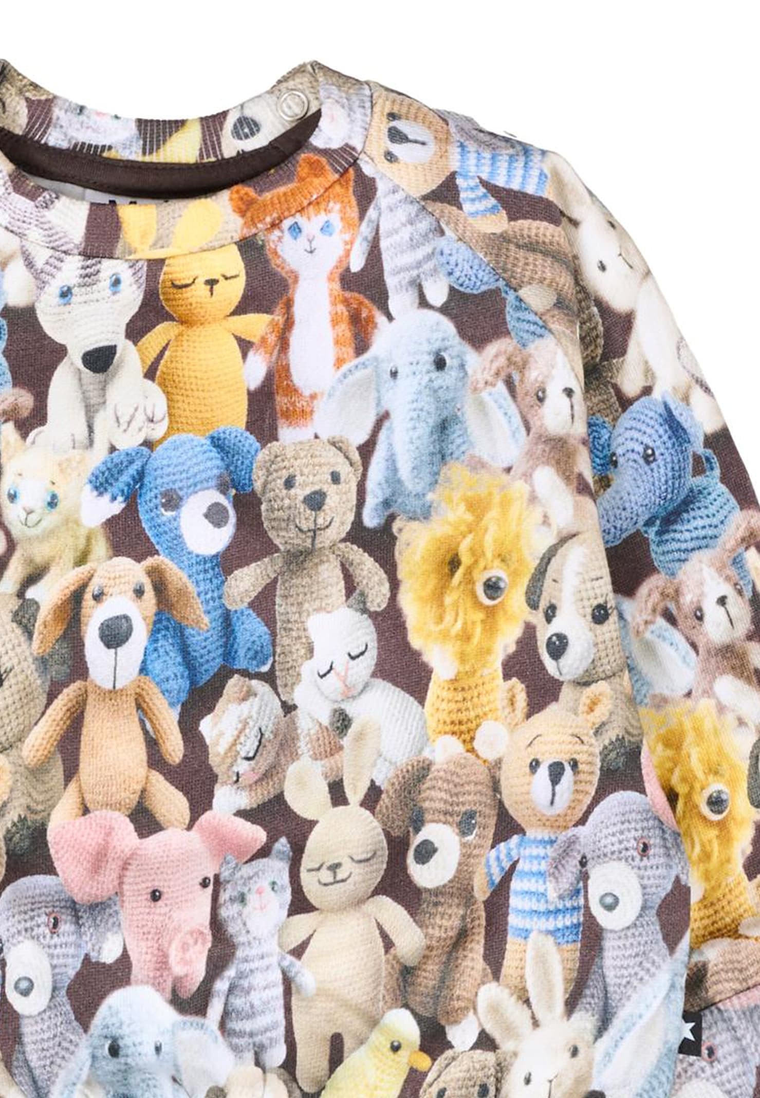 Molo Blue Sweatshirt For Baby Boy With Bear In Multi