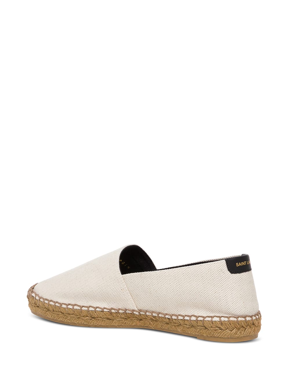 Shop Saint Laurent Espadrilles In White Canvas With Logo In Beige