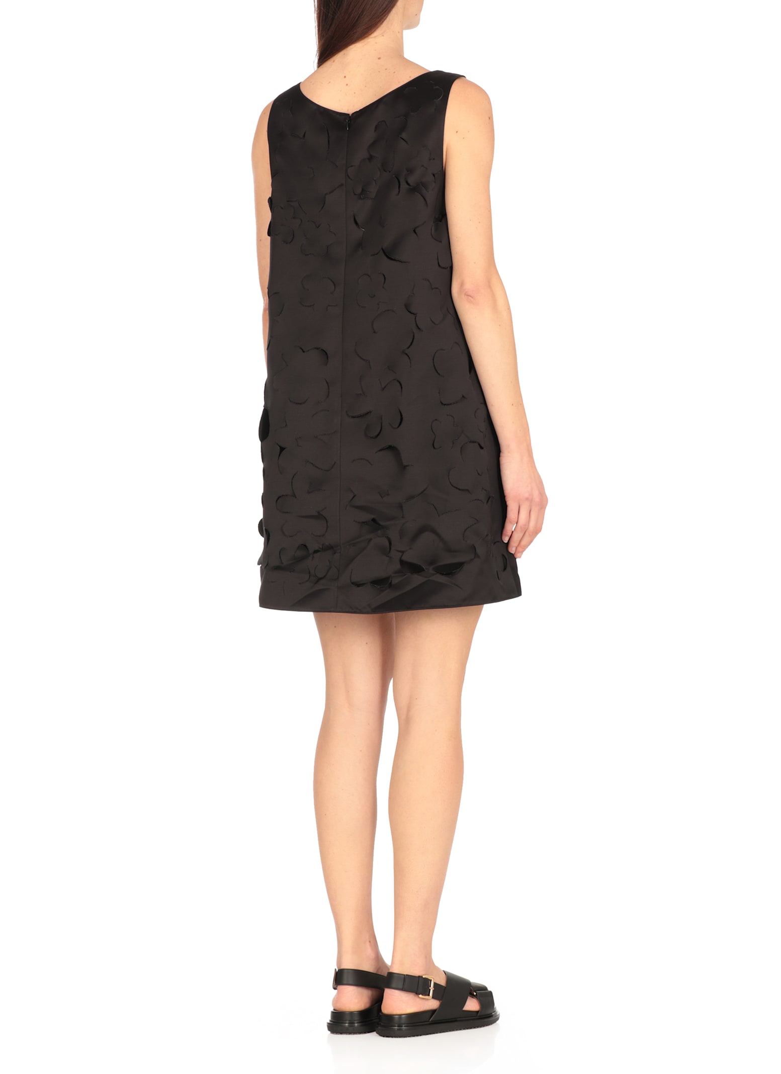 Marni A Line Mini Dress With Cut Outs In Black