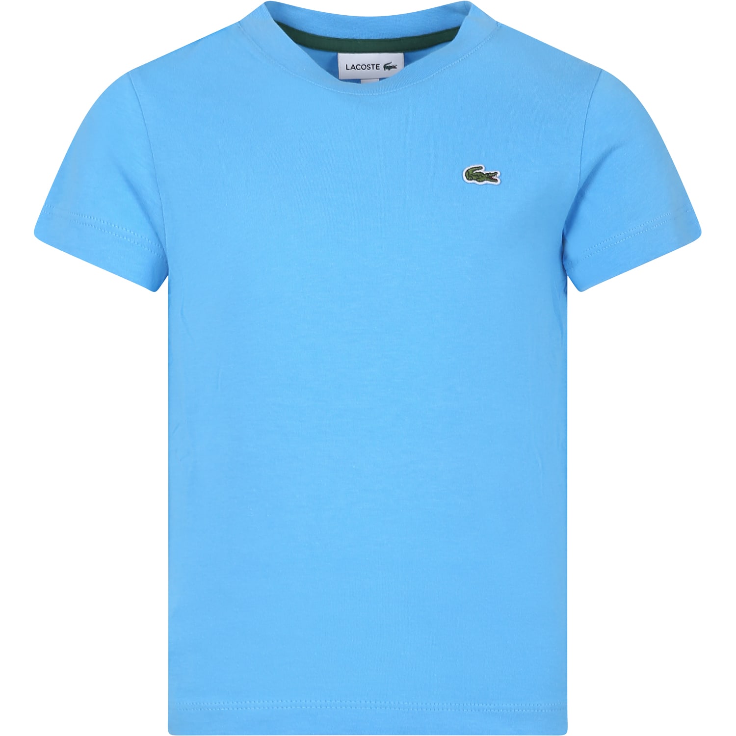 Shop Lacoste Light Blue T-shirt For Boy With Crocodile