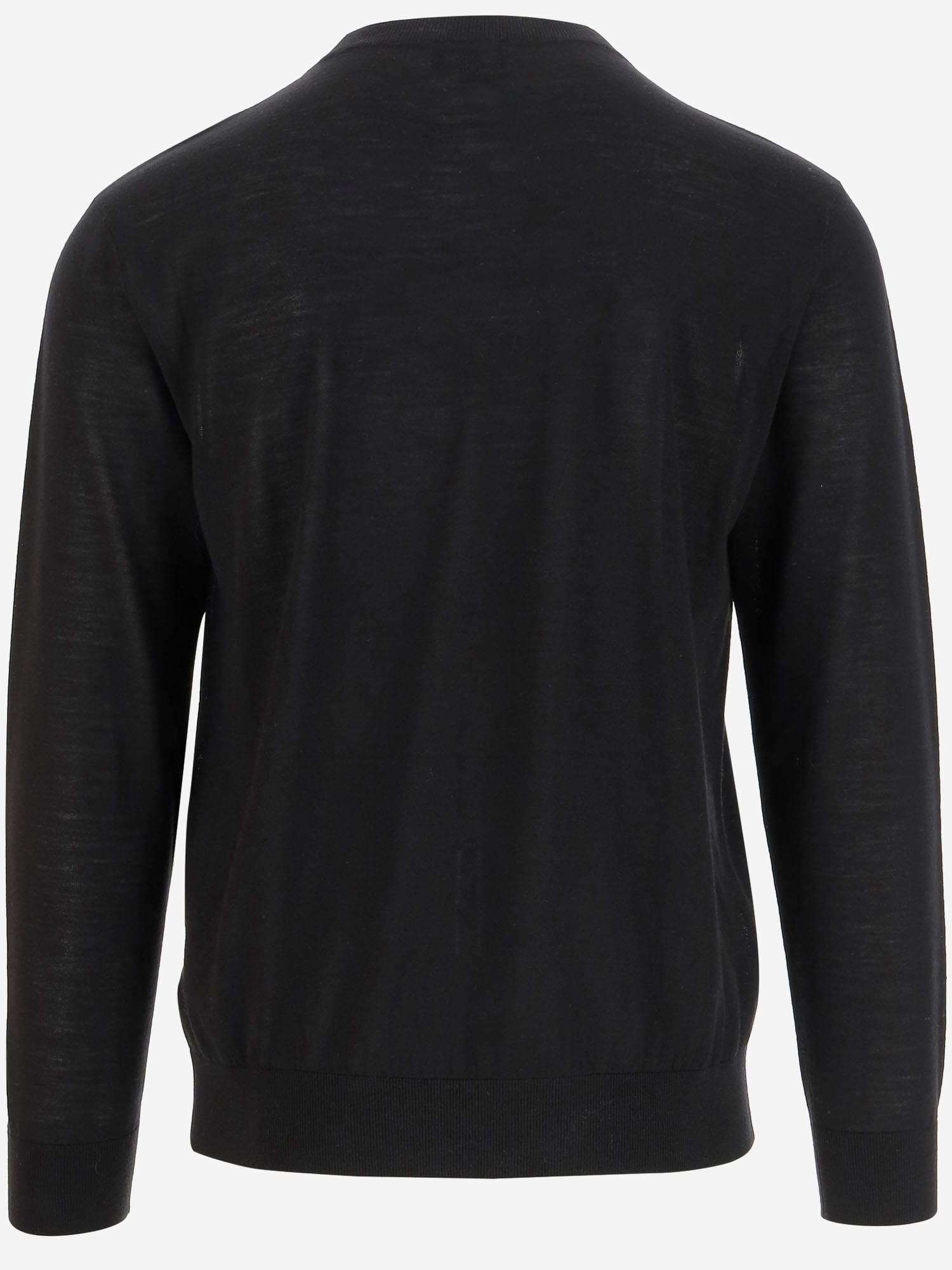 Giorgio Armani Black Crewneck Logo Sweater