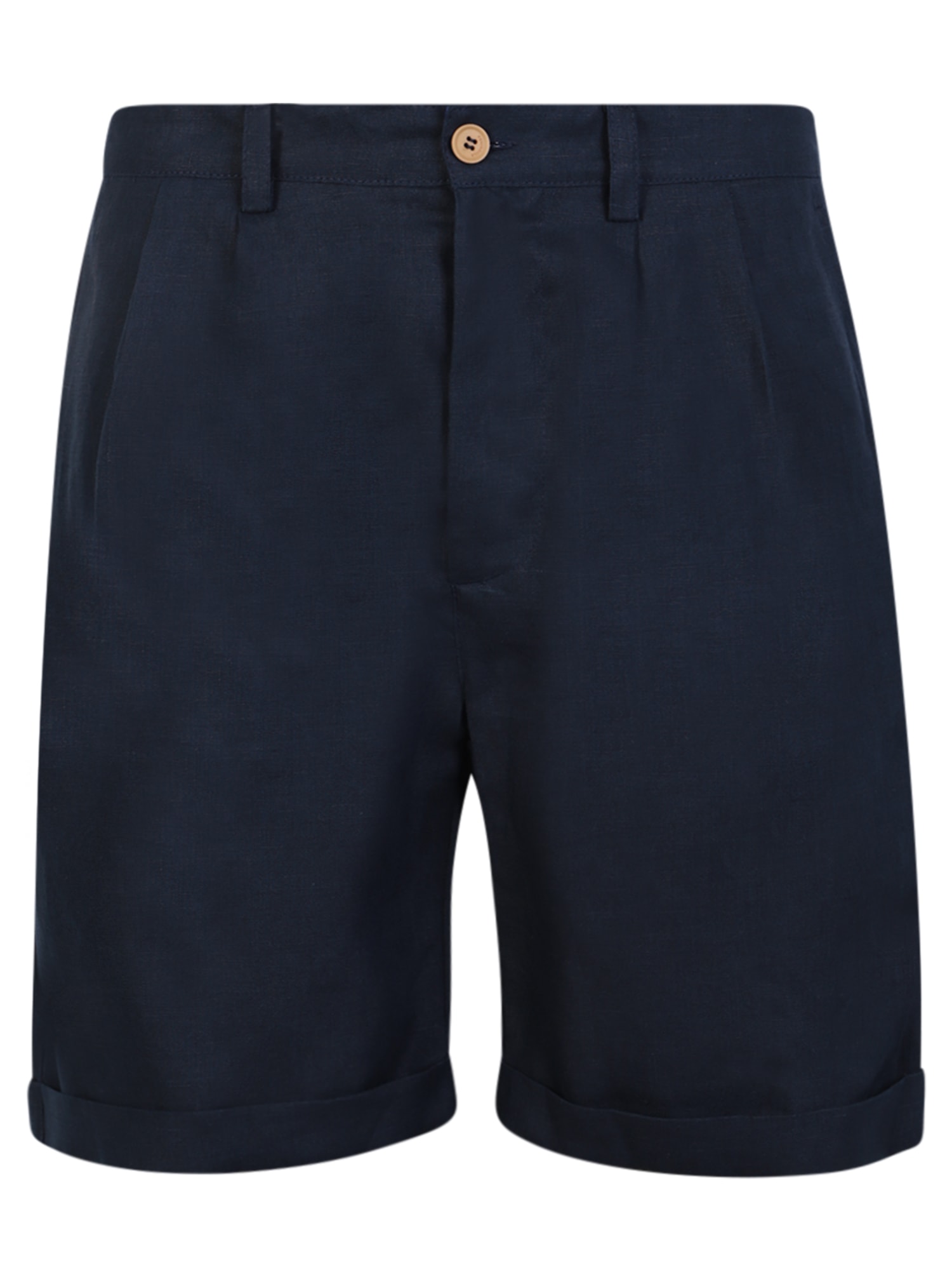 Shop Peninsula Swimwear Stromboli Linen Black Shorts In Blue