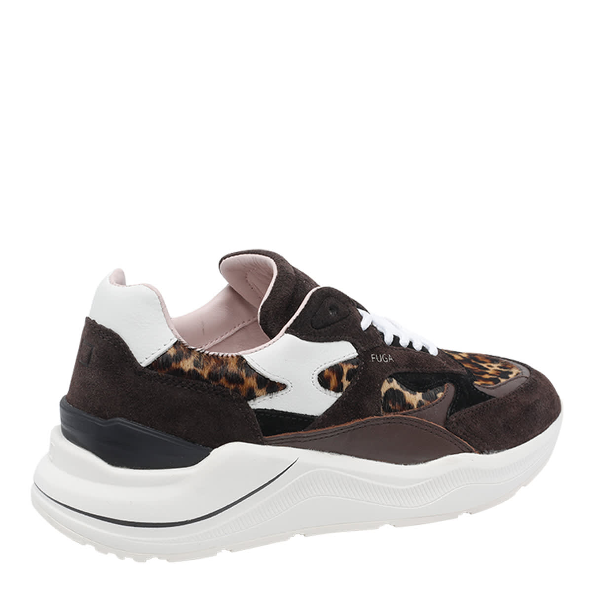 Date Fuga Leopard-pattern Sneakers In Black