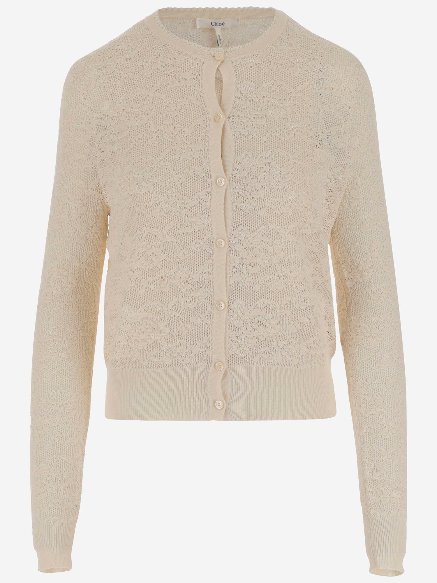 Chloé Twin Set In Cotton And Silk Knit