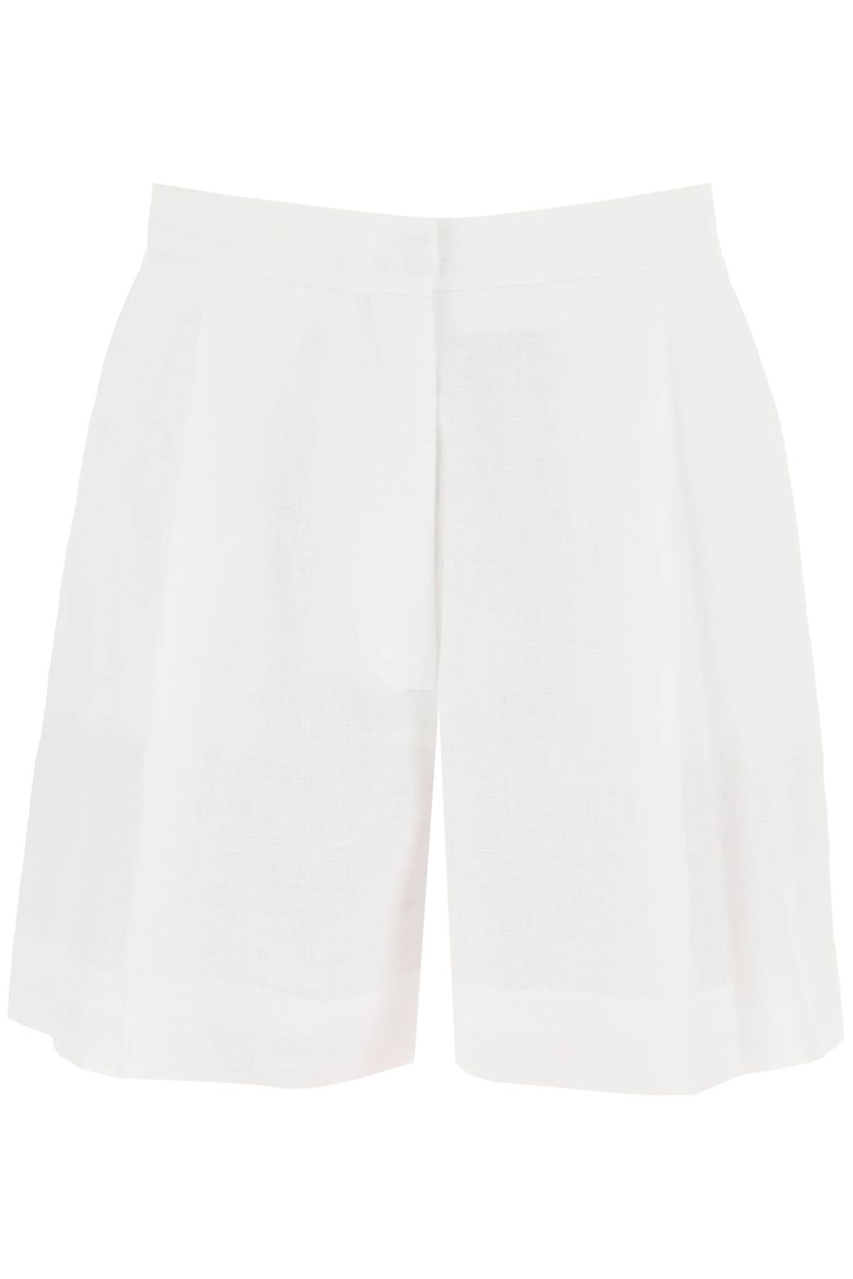 Shop Mvp Wardrobe Tijuana Linen Shorts In Bianco (white)