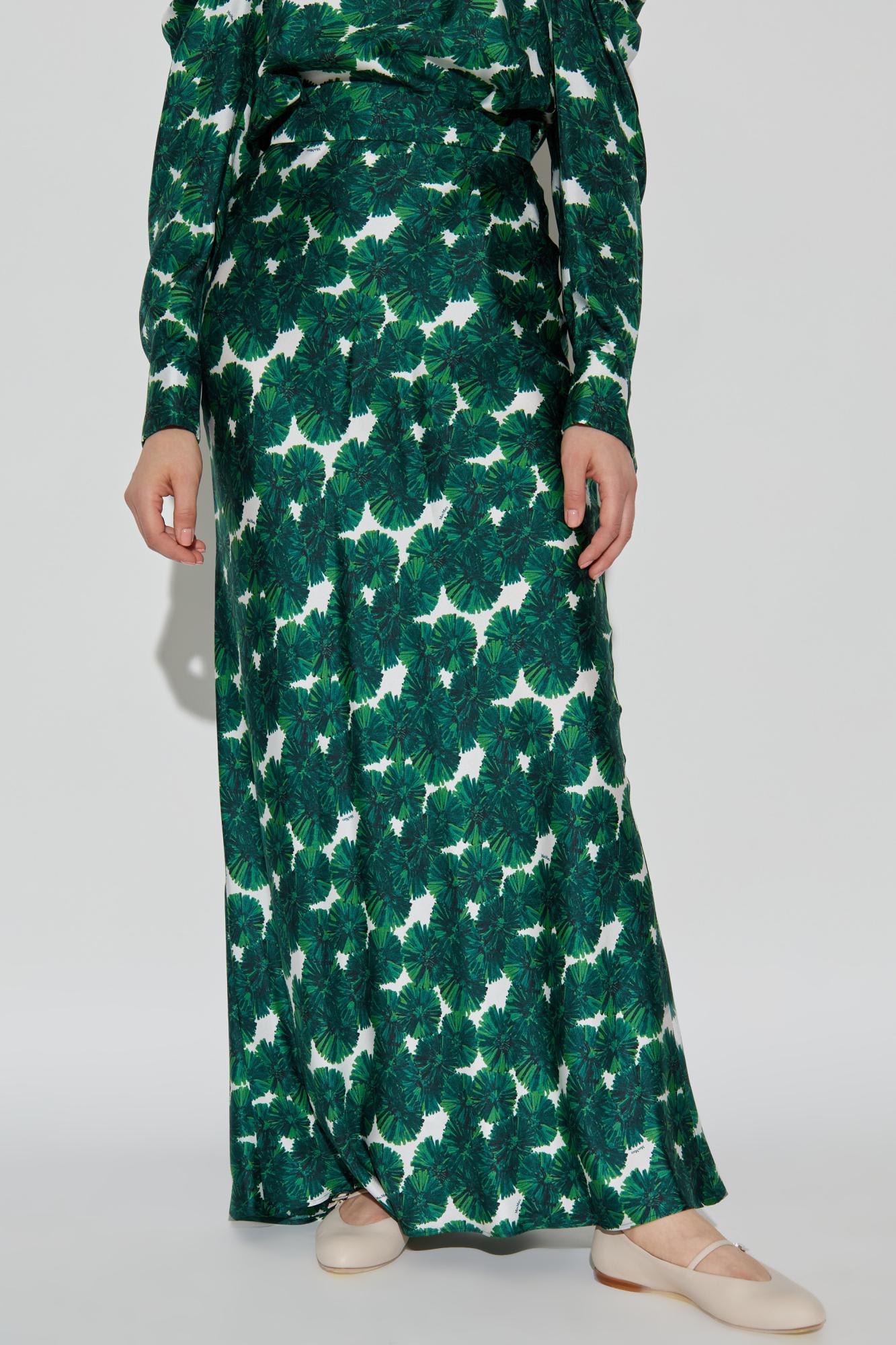Max Mara Silk Skirt `recital` In Green