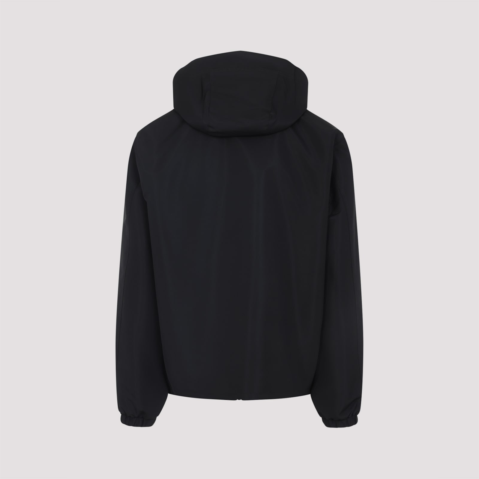 Givenchy Drawstring Hooded Windbreaker Jacket In Black