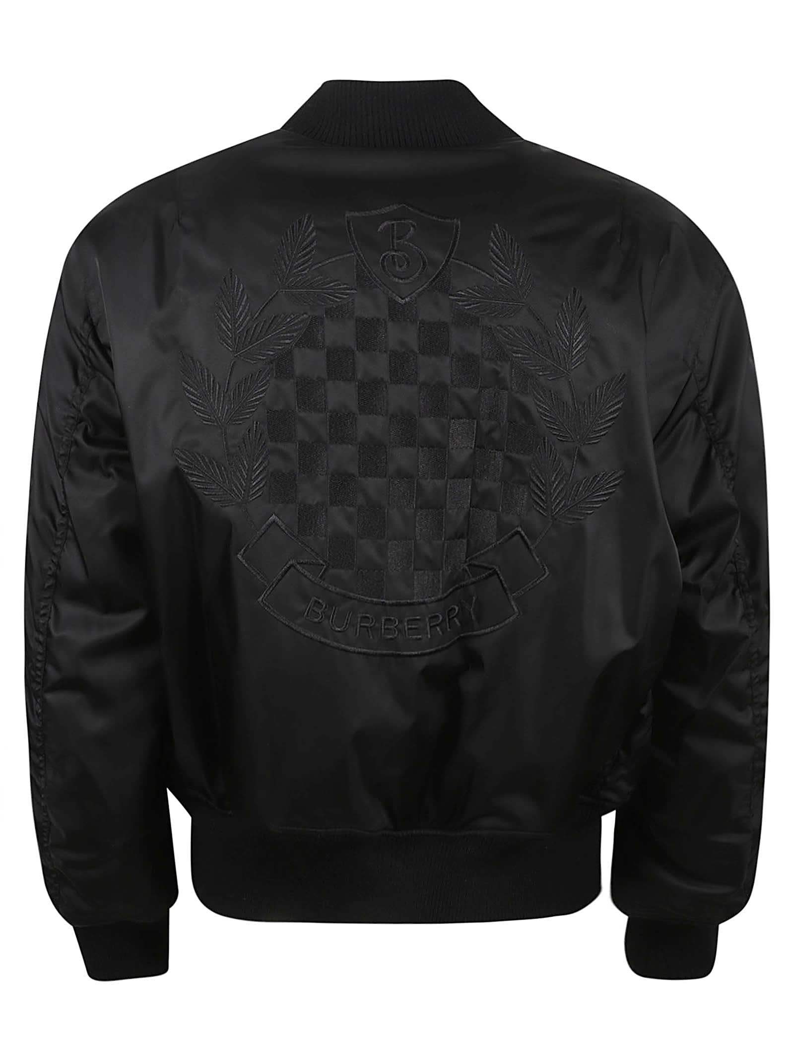 Shop Burberry Logo Embroidered Bomber In Black